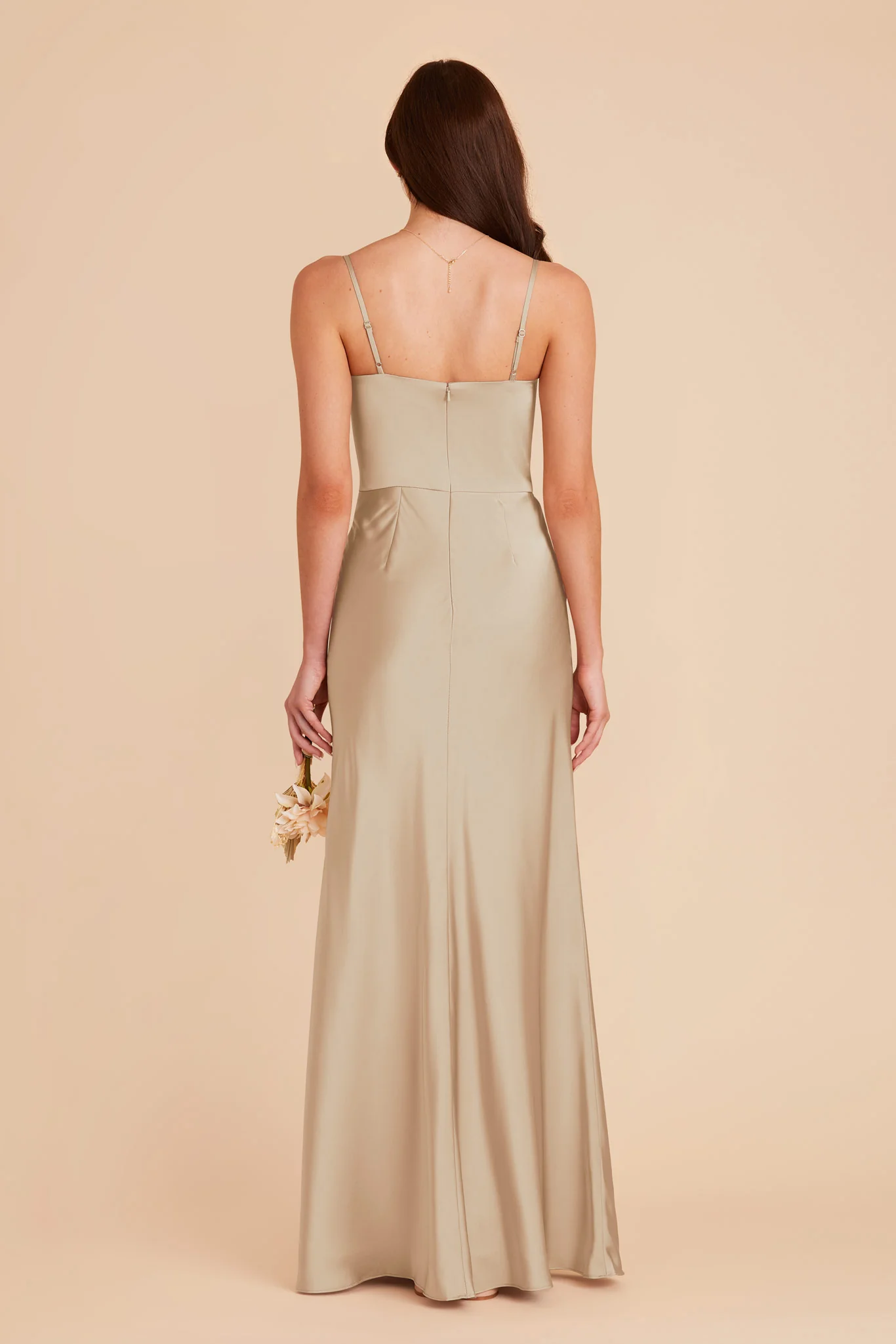 Mai Matte Satin Dress - Neutral Champagne - Image 5