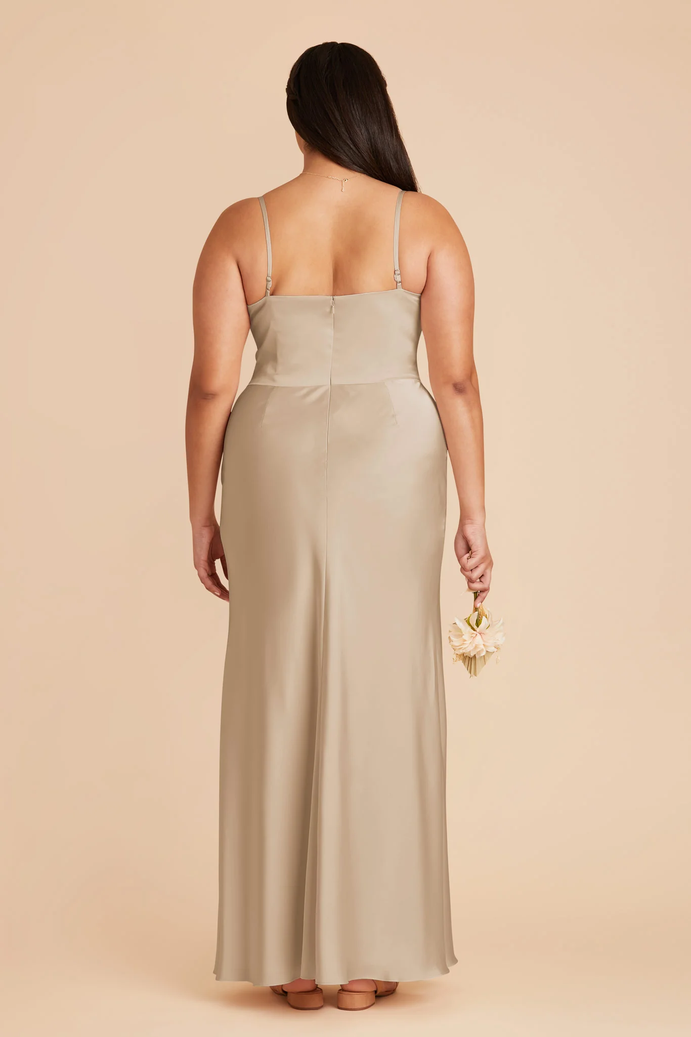 Mai Matte Satin Dress - Neutral Champagne - Image 8