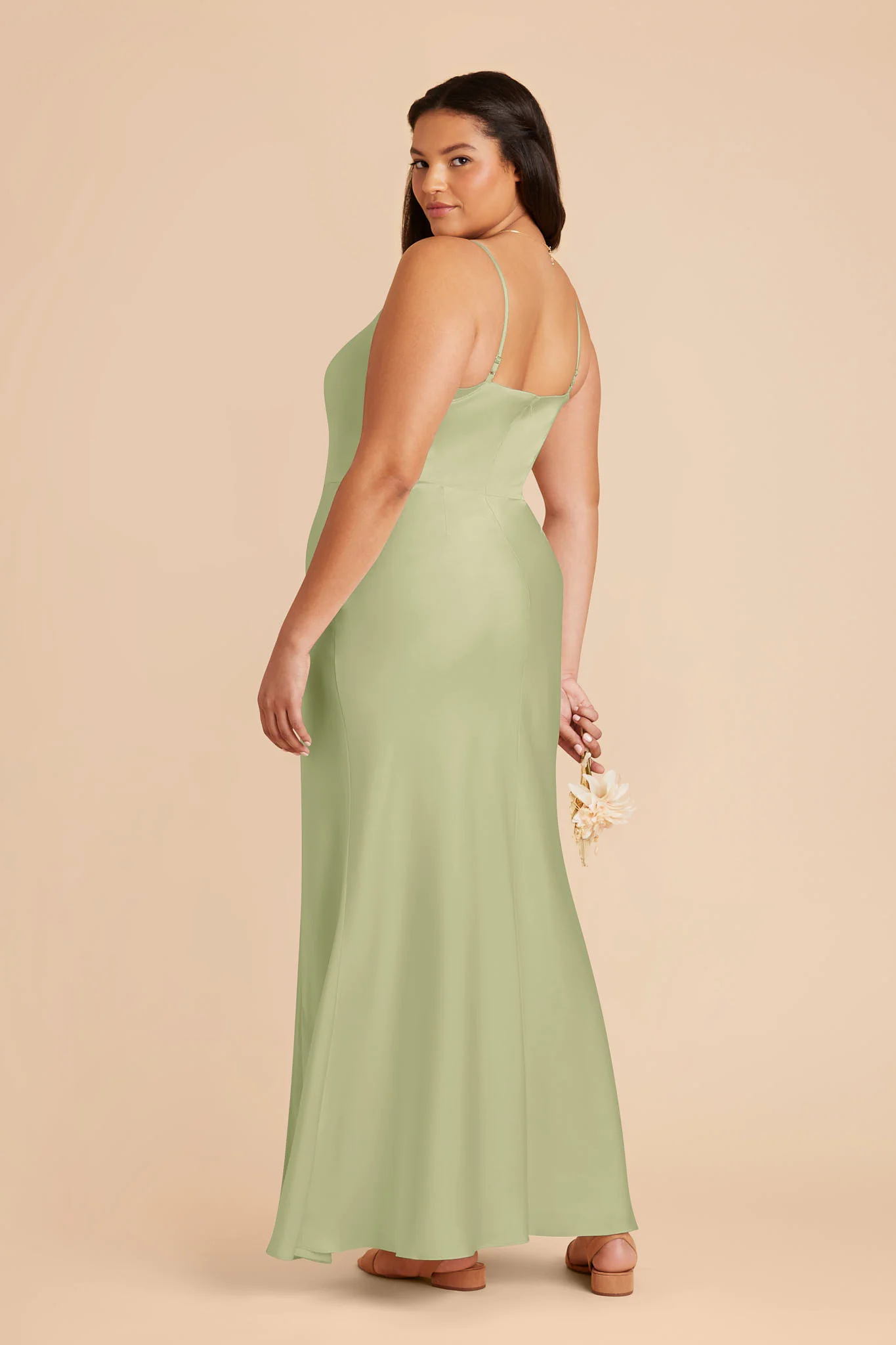 Mai Matte Satin Dress - Pale Pistachio - Image 6