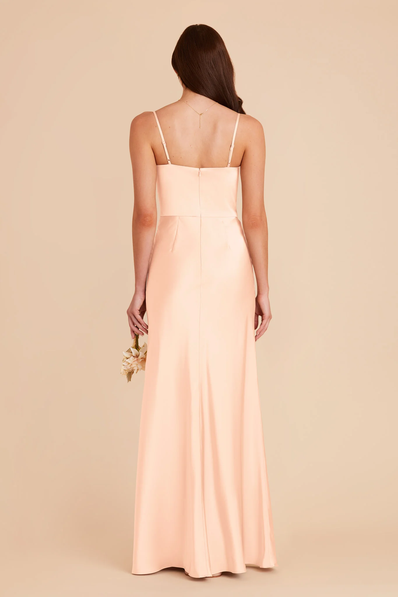 Mai Matte Satin Dress - Peach Cream - Image 6