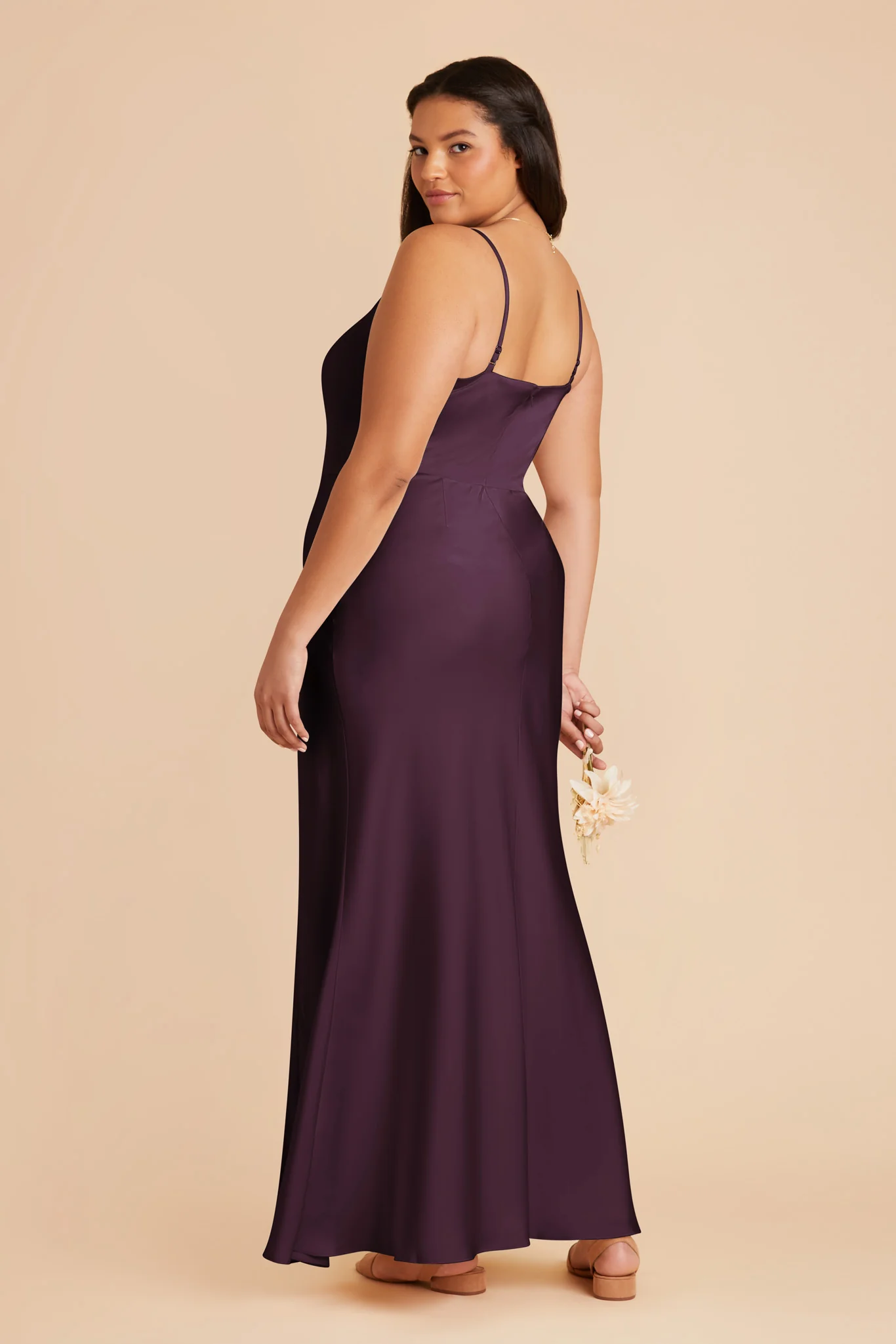 Mai Matte Satin Dress - Plum - Image 7