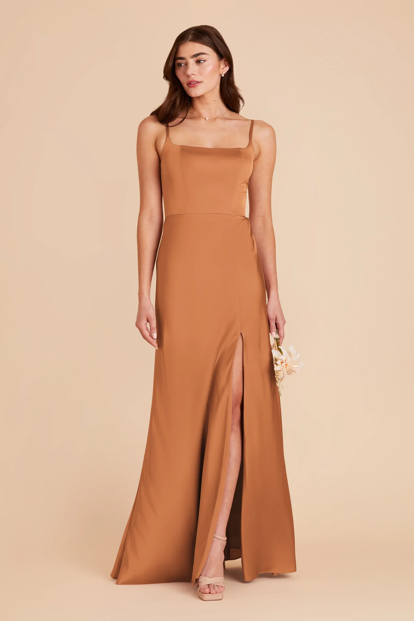 Mai Matte Satin Dress - Rust - Image 3