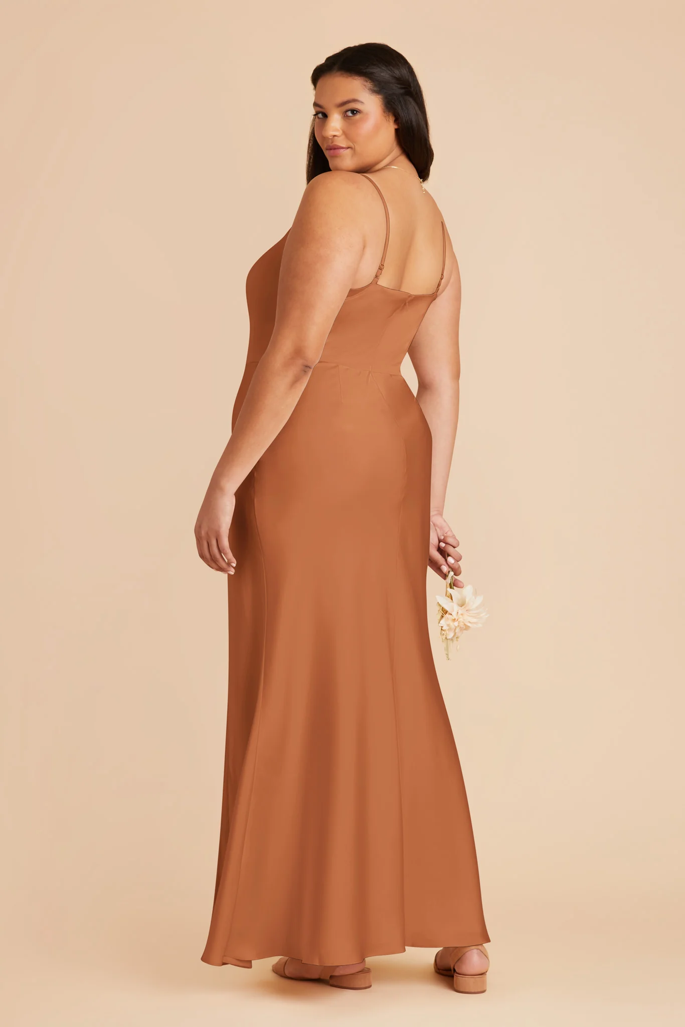 Mai Matte Satin Dress - Rust - Image 8