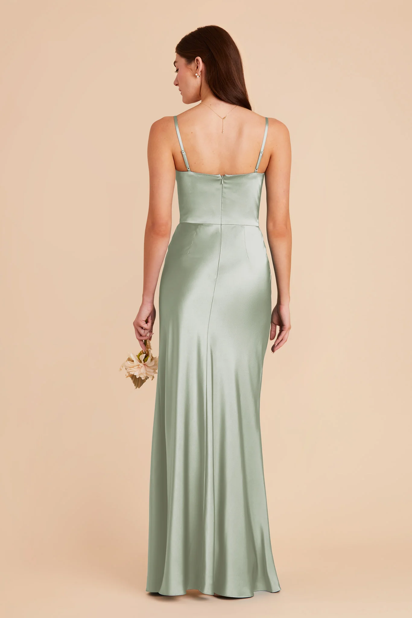 Mai Matte Satin Dress - Sage - Image 8