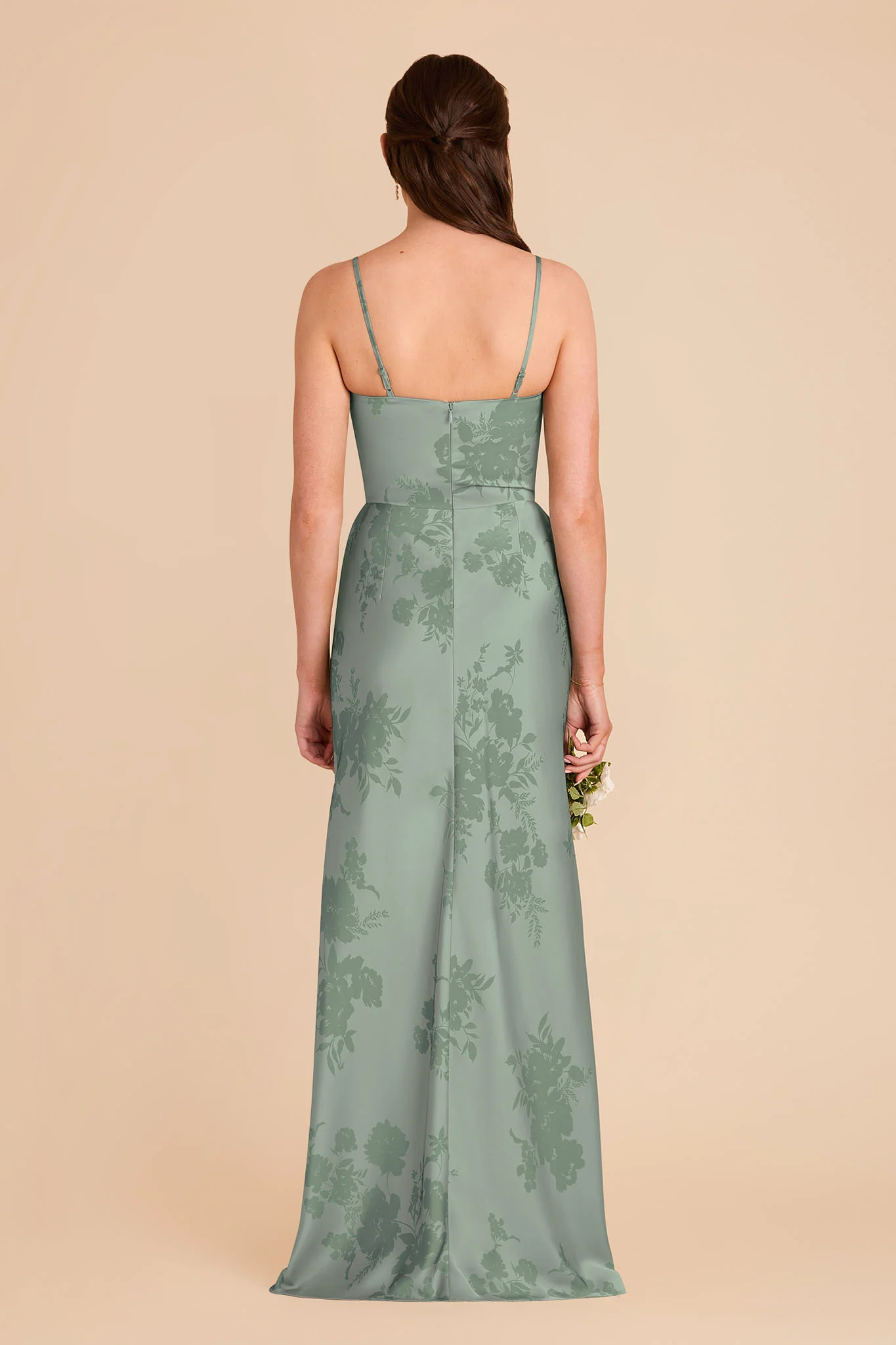 Mai Matte Satin Dress - Sage Whimsical Blooms - Image 4