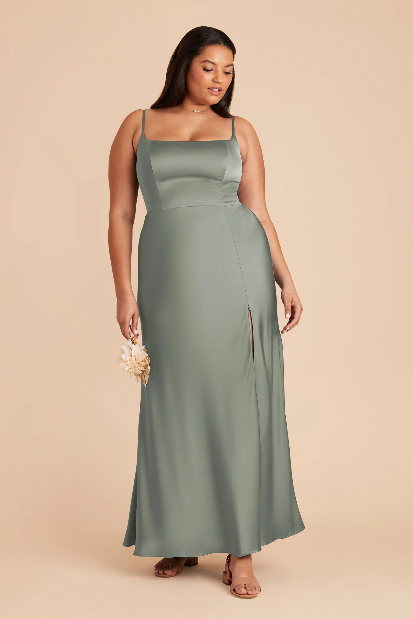 Mai Matte Satin Dress - Sea Glass - Image 6