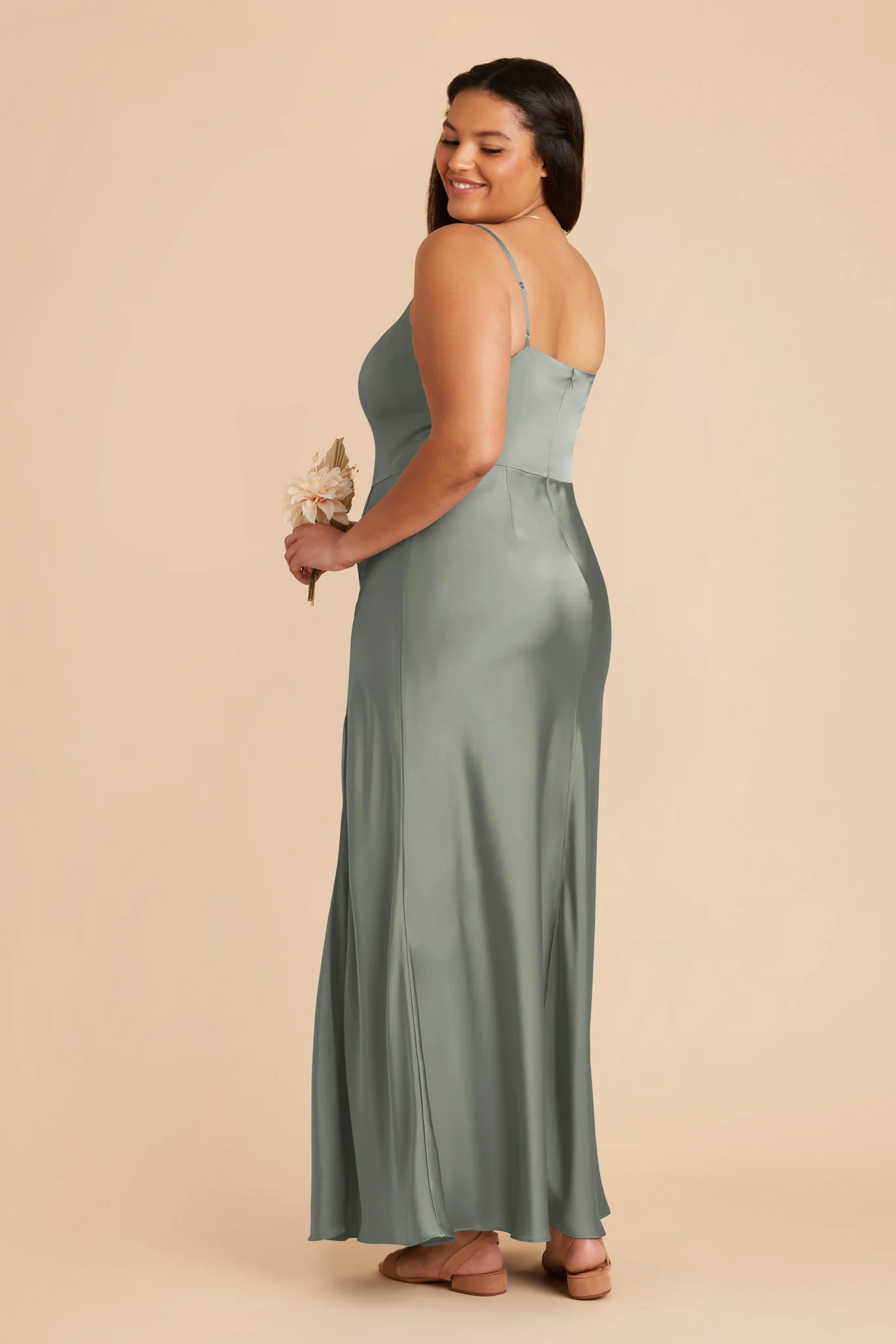 Mai Matte Satin Dress - Sea Glass - Image 7