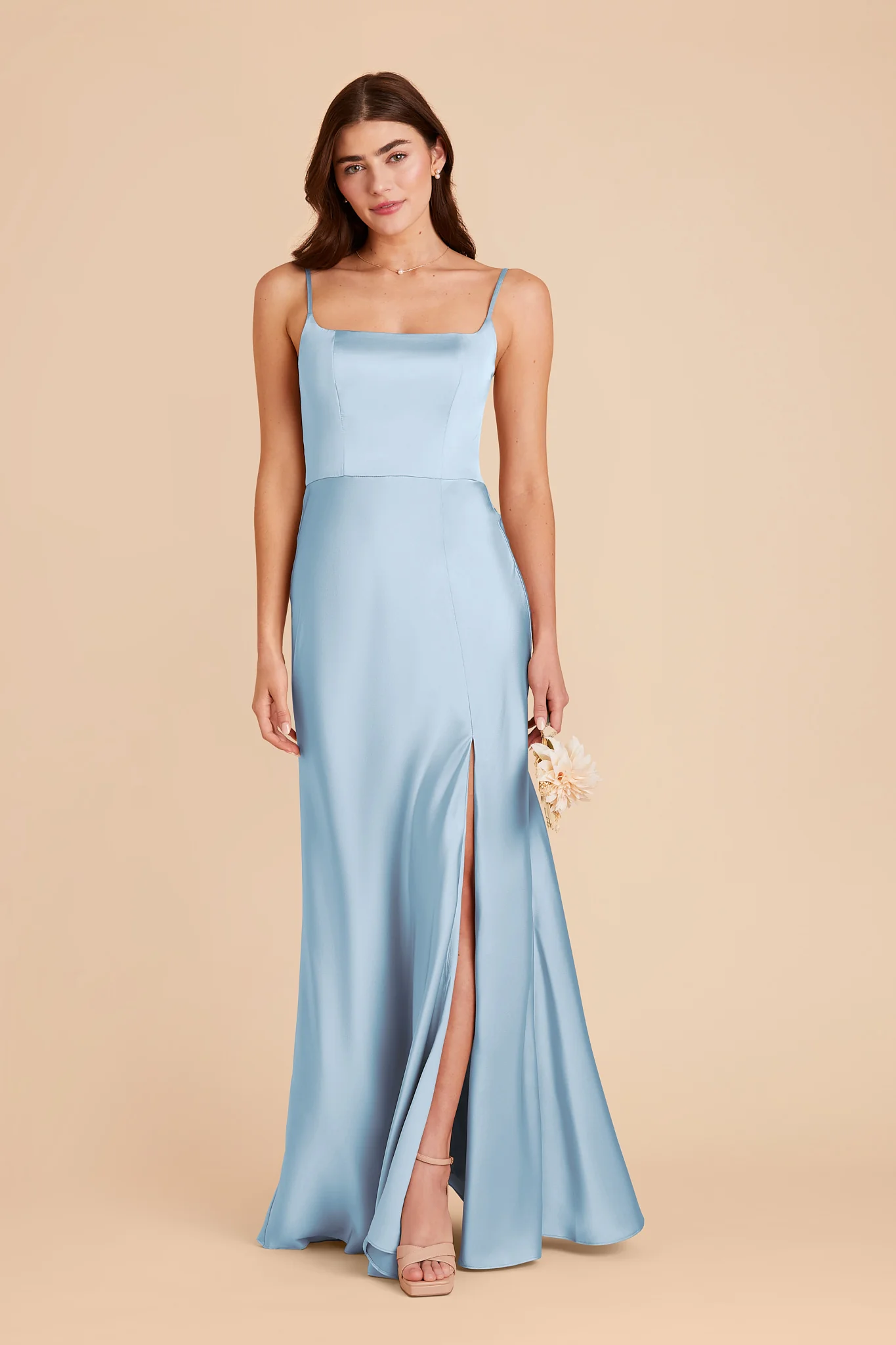 Mai Matte Satin Dress - Sky Blue - Image 2