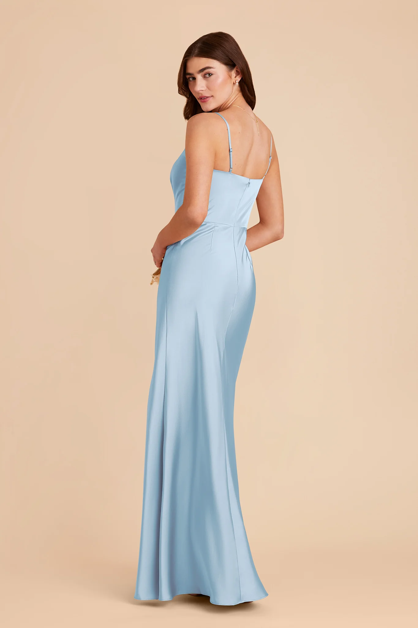 Mai Matte Satin Dress - Sky Blue - Image 3