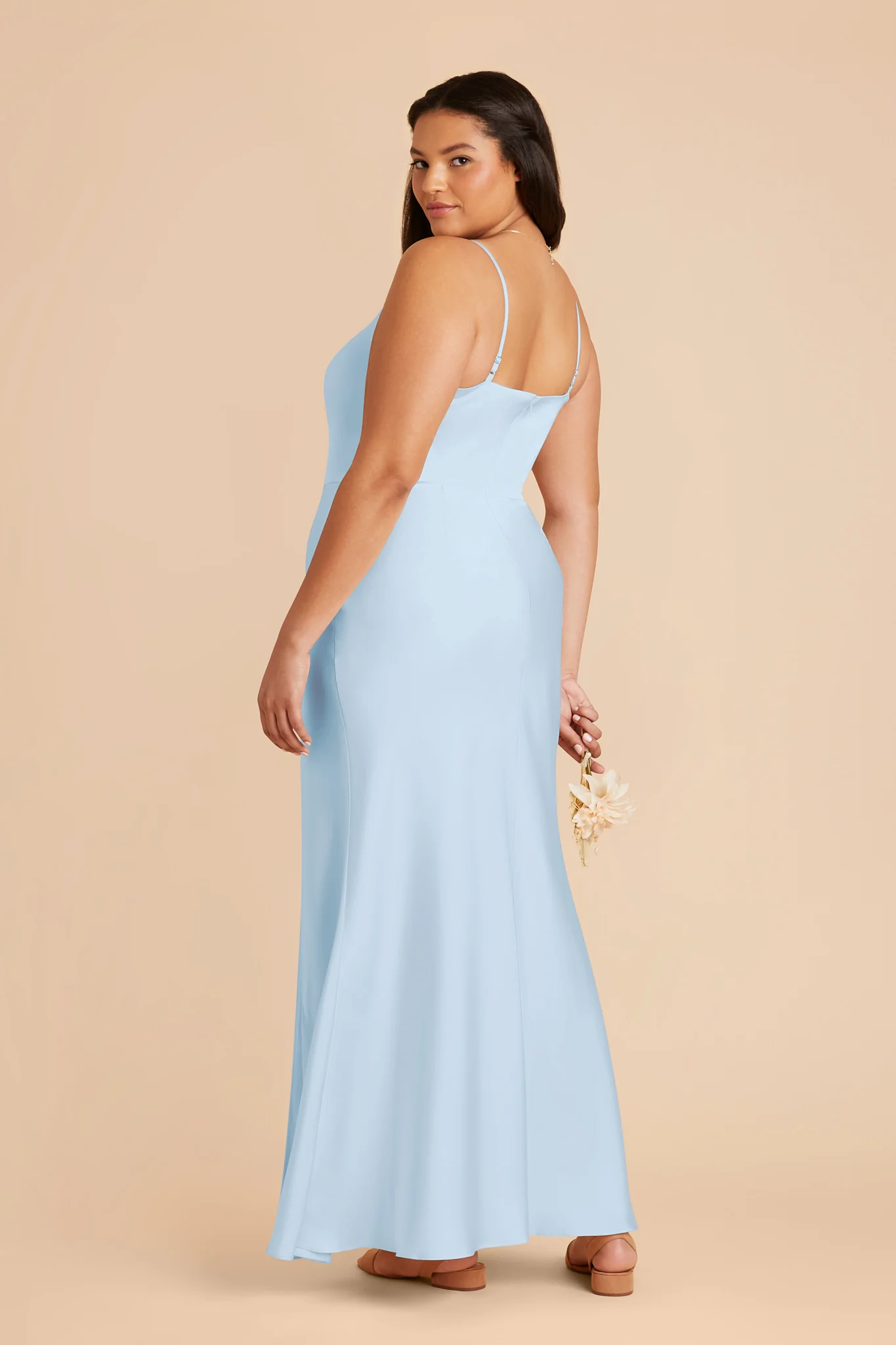 Mai Matte Satin Dress - Sky Blue - Image 6