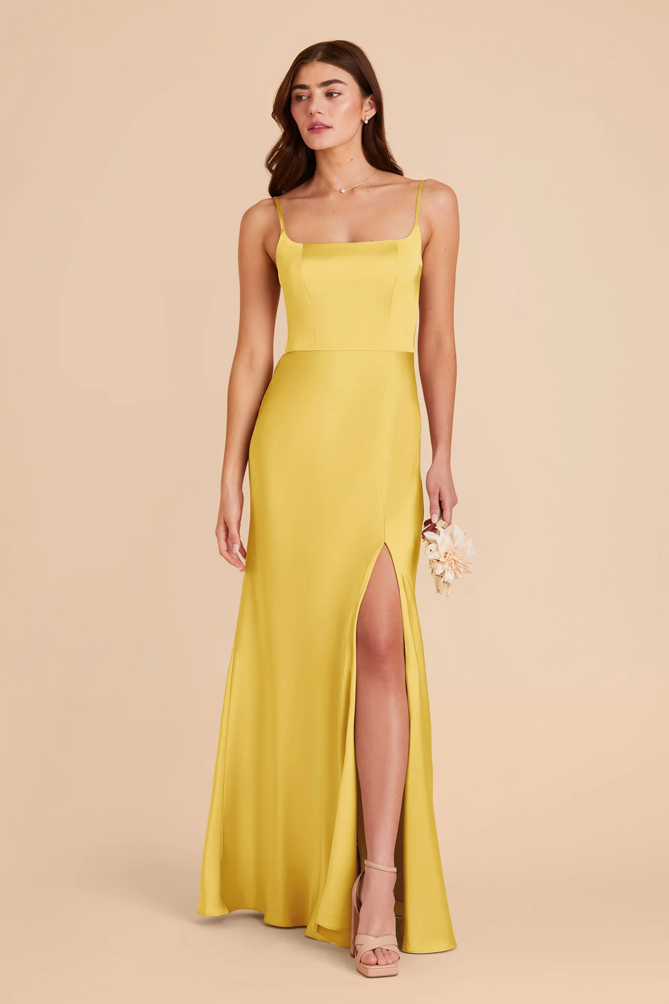 Mai Matte Satin Dress - Sunflower Yellow - Image 3