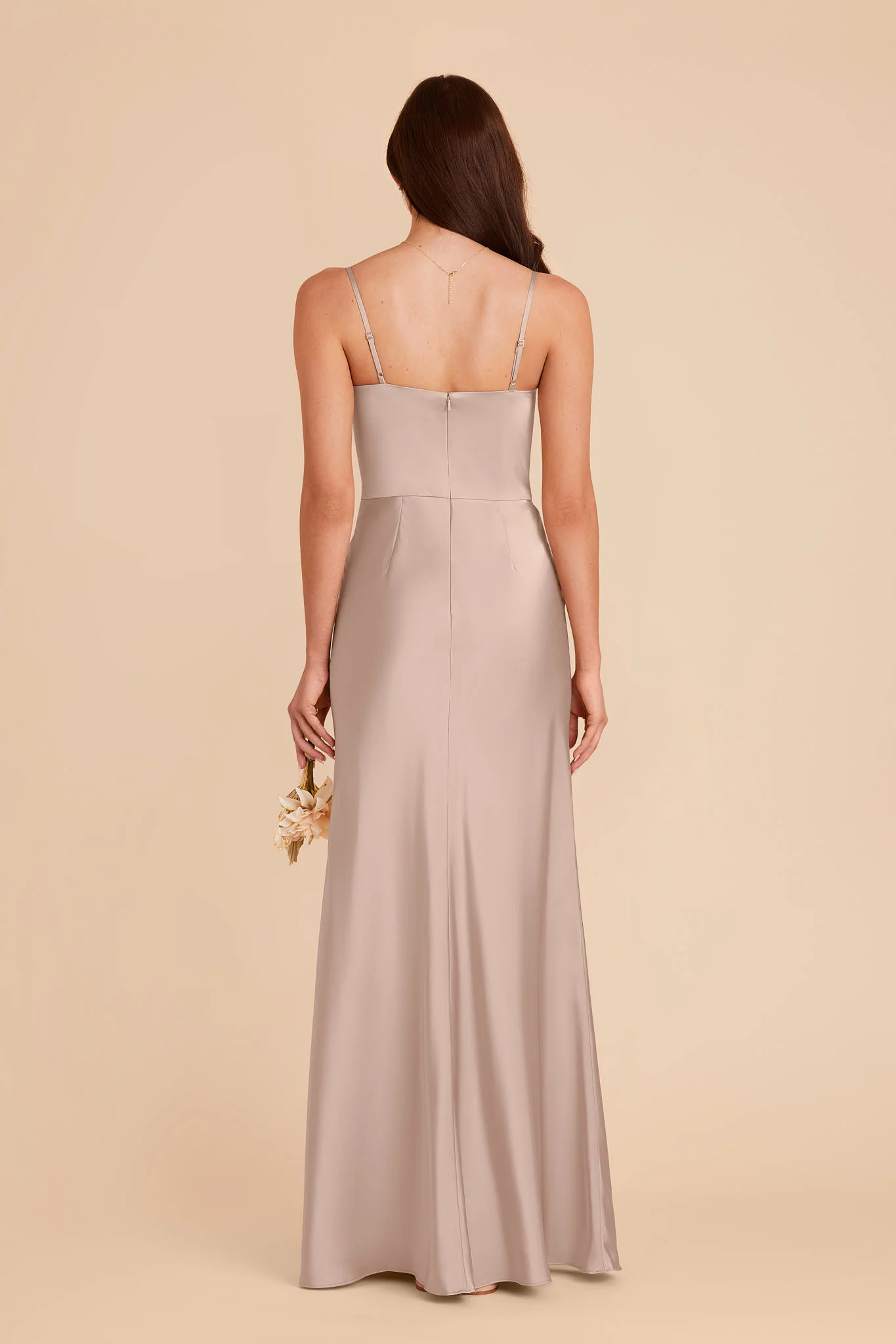 Mai Matte Satin Dress - Taupe - Image 4