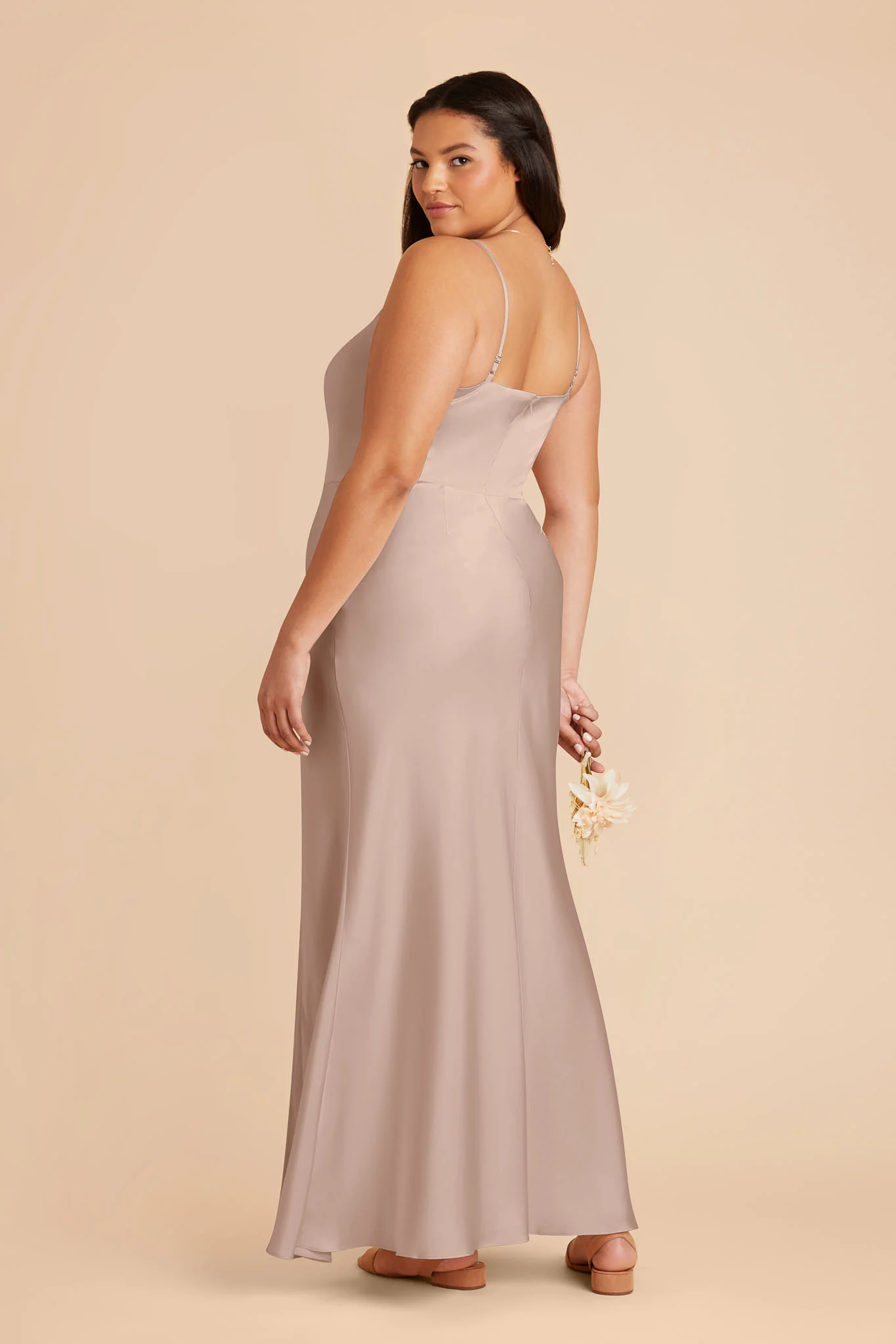 Mai Matte Satin Dress - Taupe - Image 6