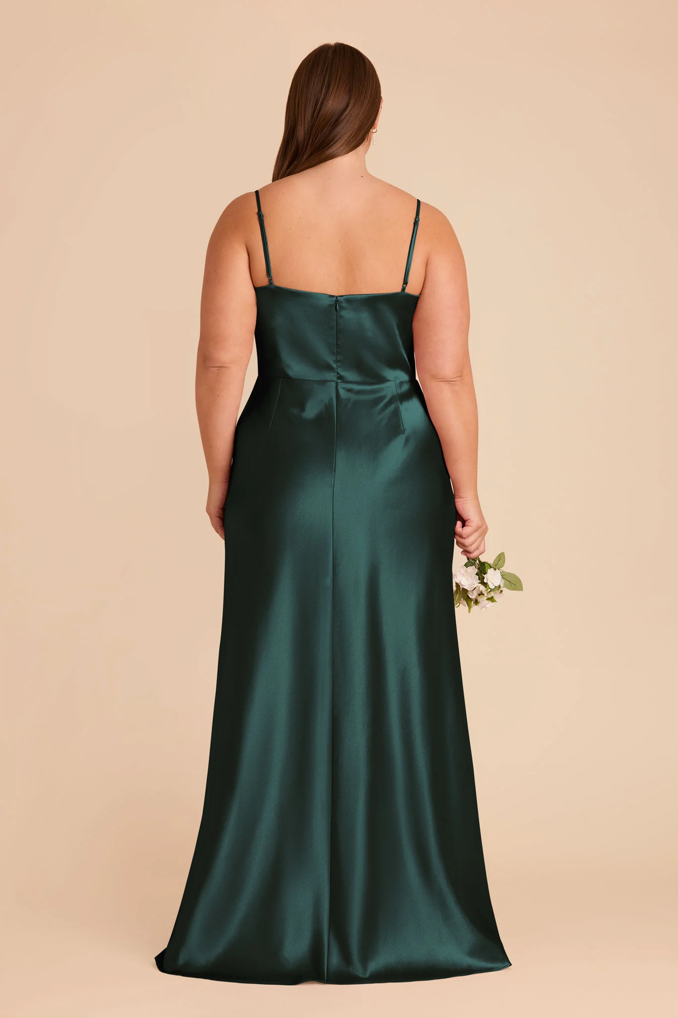 Mai Shiny Satin Dress - Emerald - Image 8