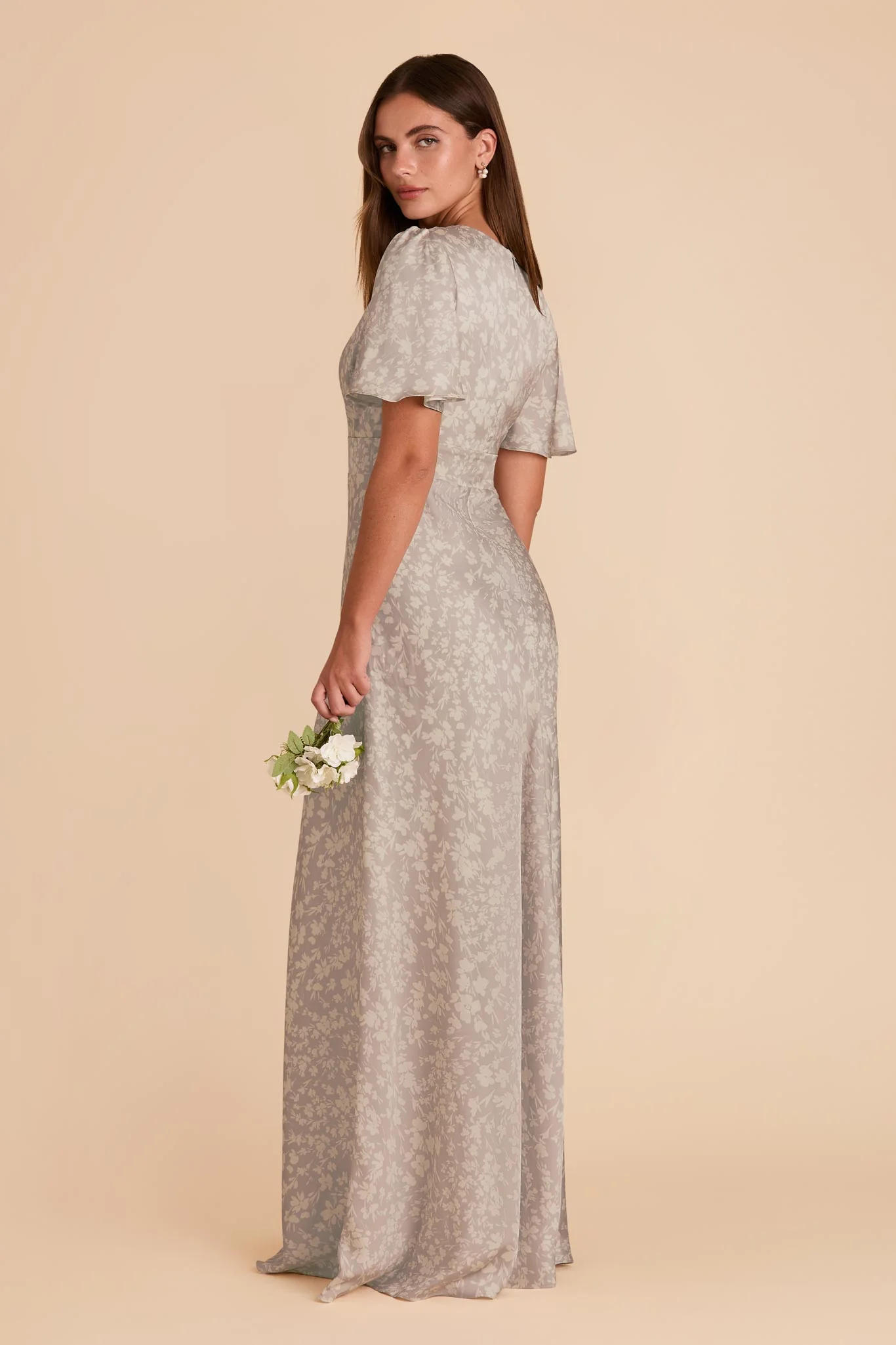 Marni Matte Satin Dress - Almond Dreamy Floral - Image 3