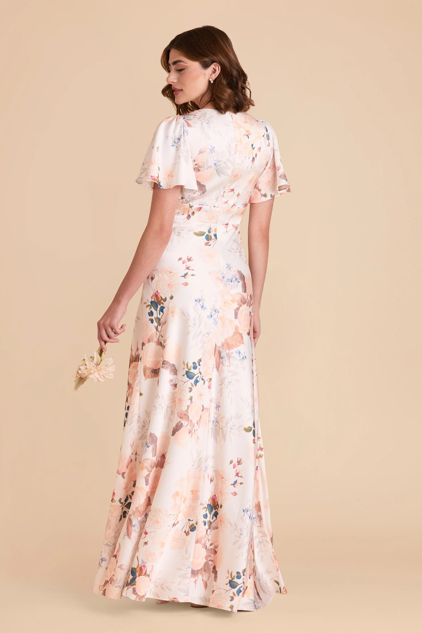 Marni Matte Satin Dress - Champagne Cascadia Bouquet - Image 4