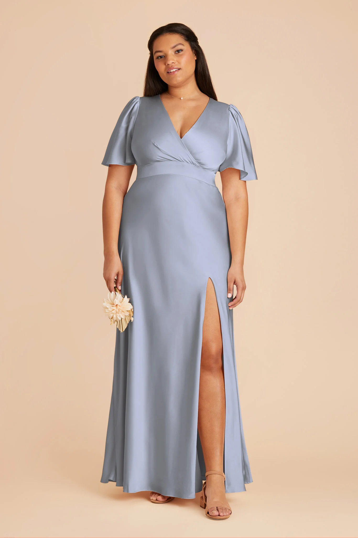 Marni Matte Satin Dress - Dusty Blue - Image 2