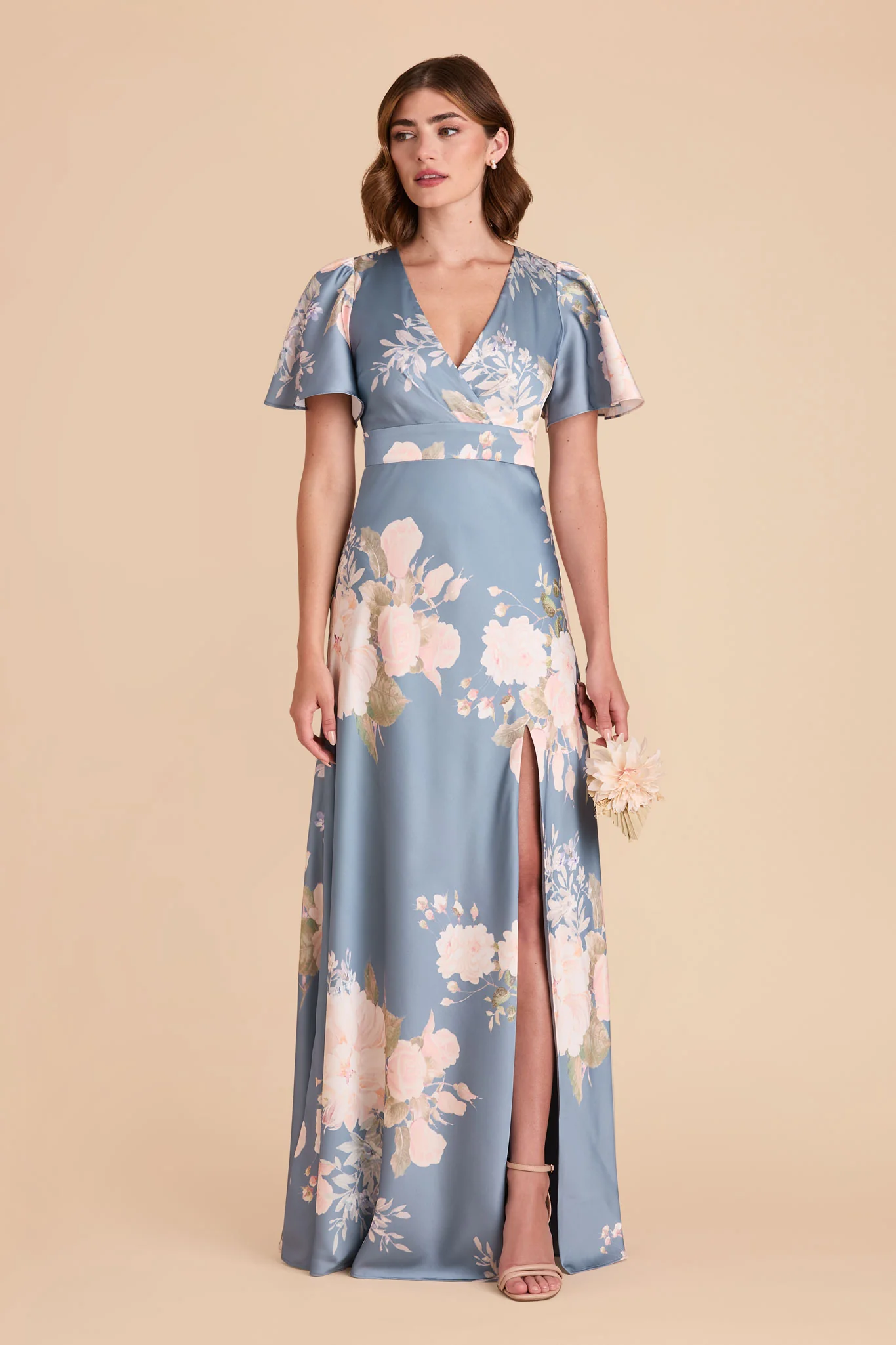 Marni Matte Satin Dress - Dusty Blue Romantic Bouquet - Image 2