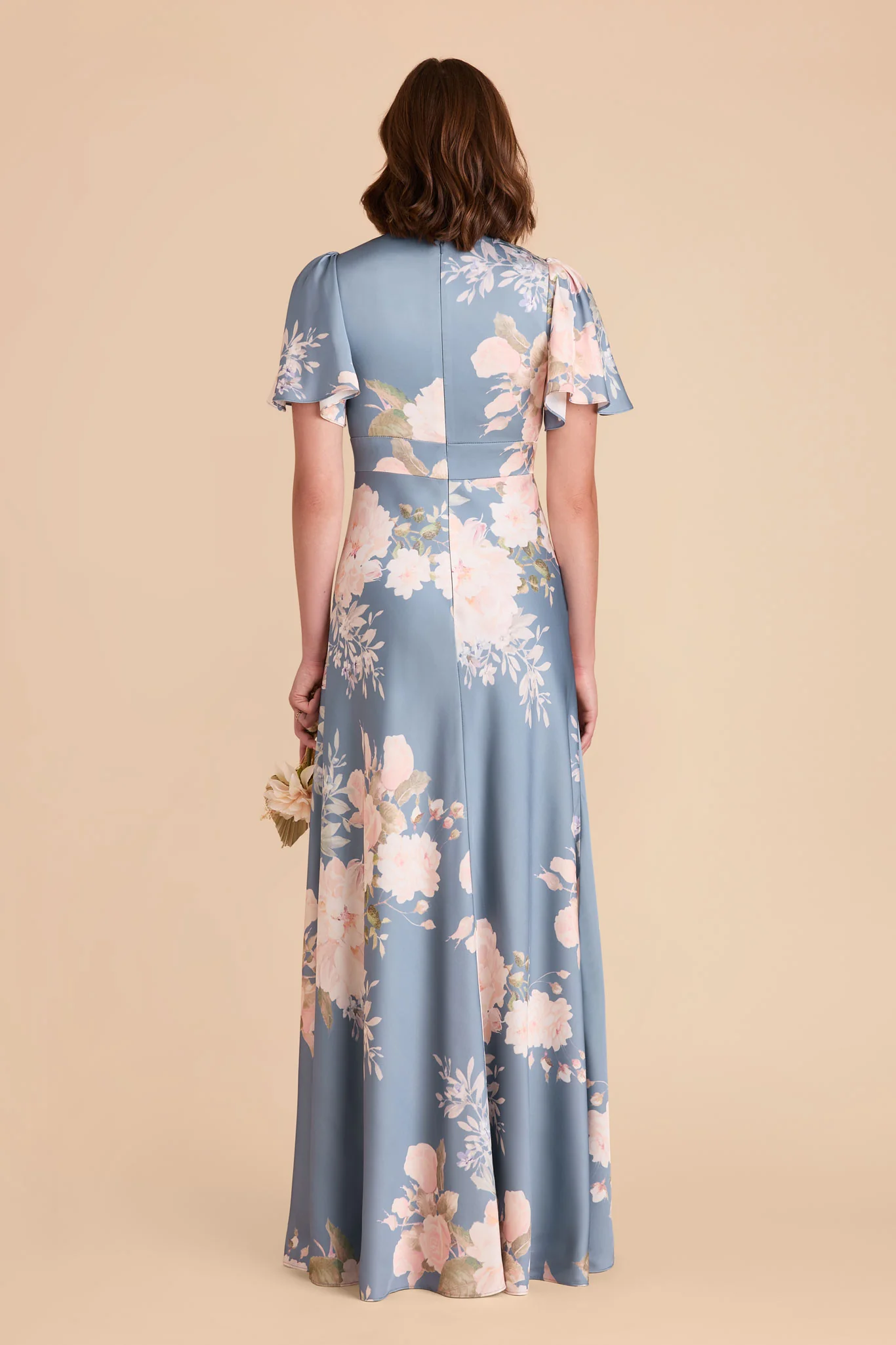 Marni Matte Satin Dress - Dusty Blue Romantic Bouquet - Image 6