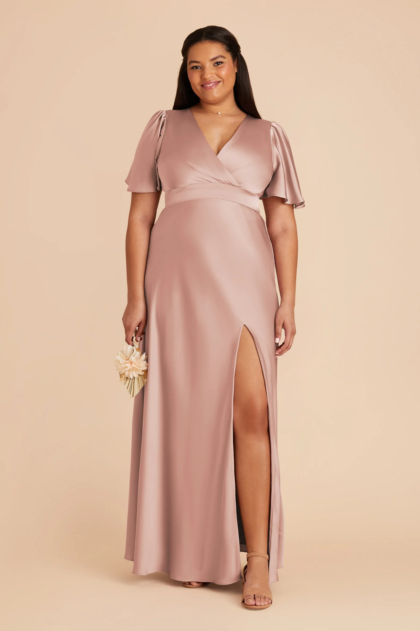 Marni Matte Satin Dress - English Rose - Image 2