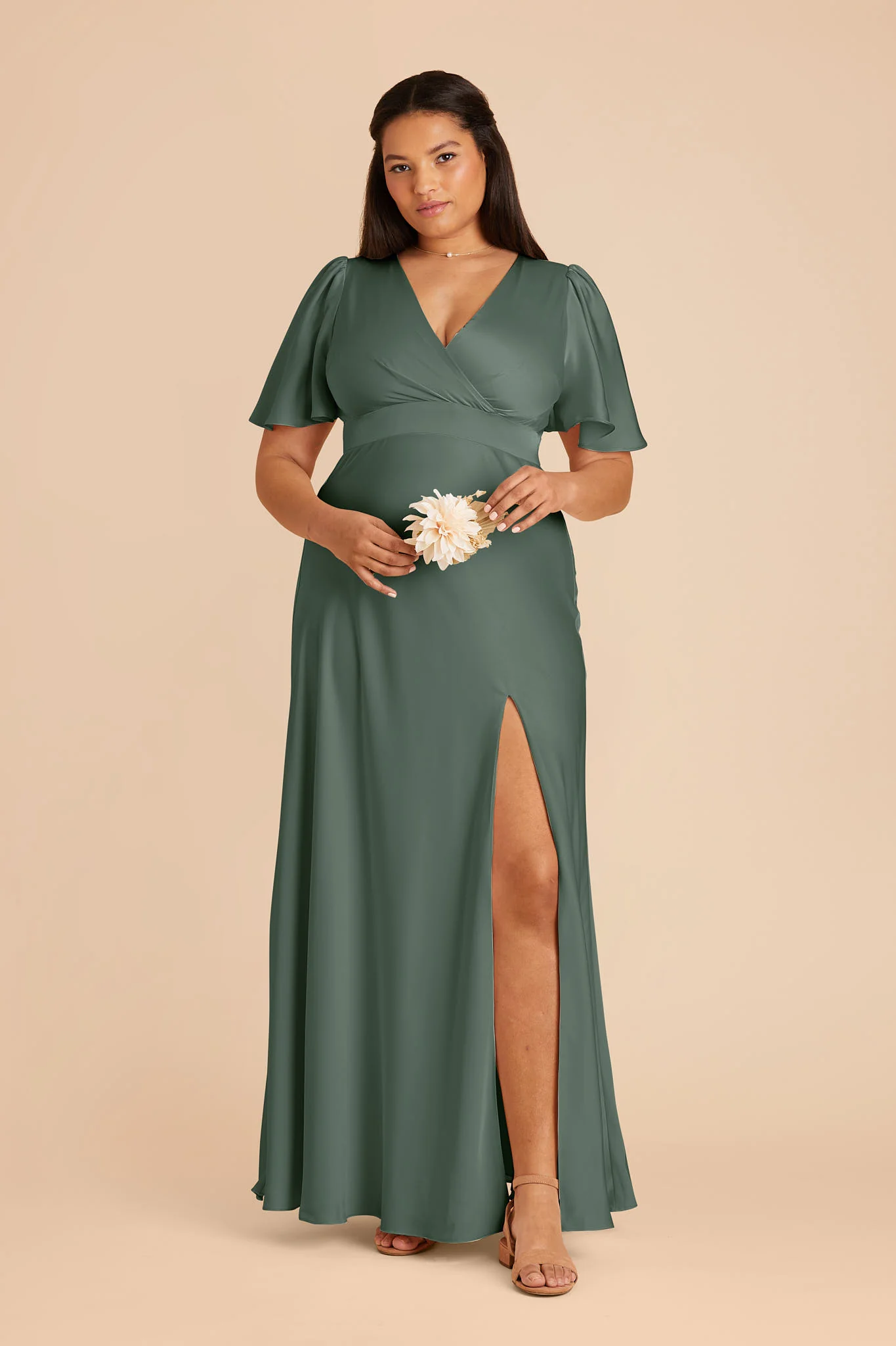 Marni Matte Satin Dress - Eucalyptus - Image 2