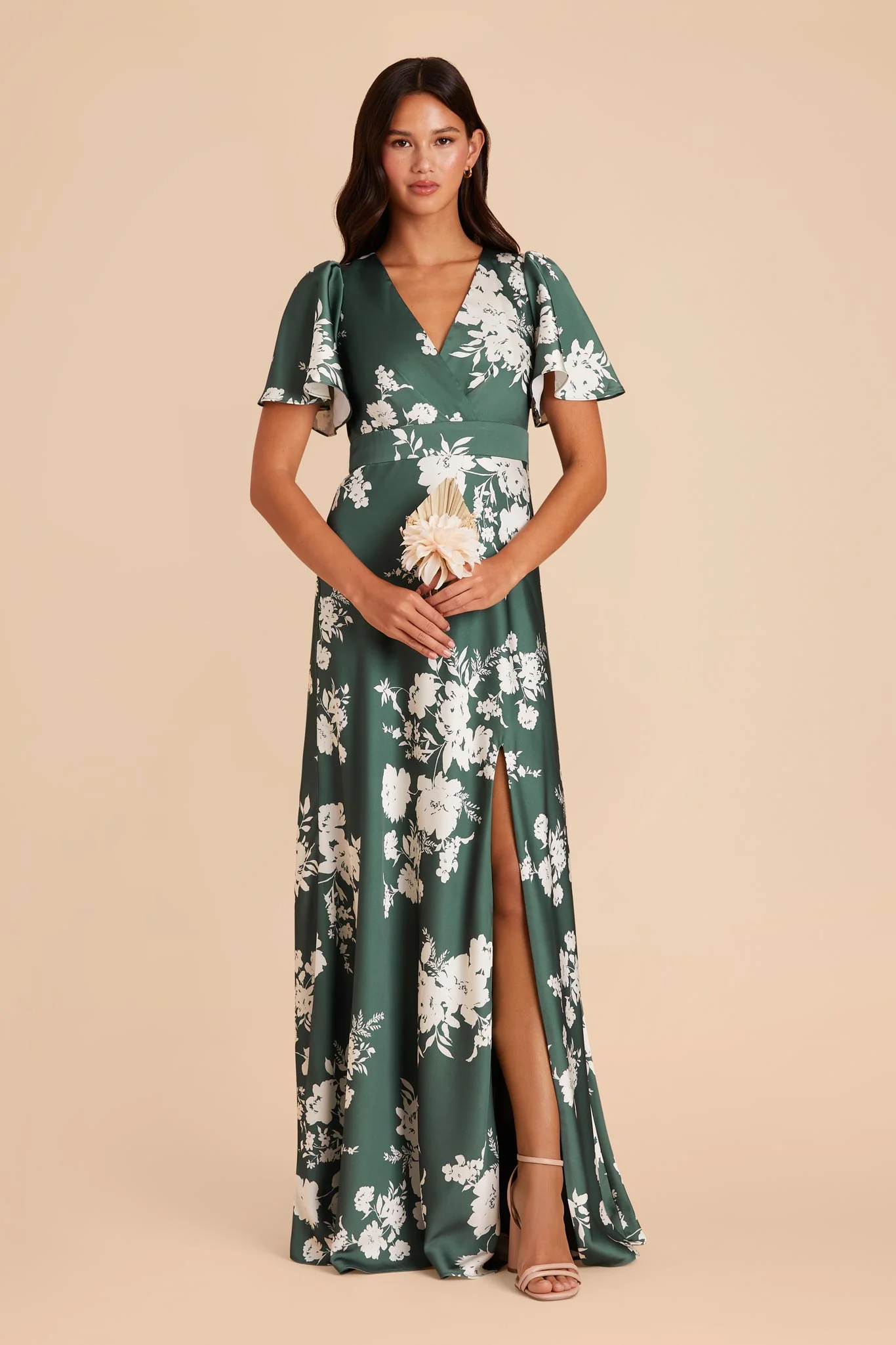 Marni Matte Satin Dress - Eucalyptus Whimsical Blooms - Image 2