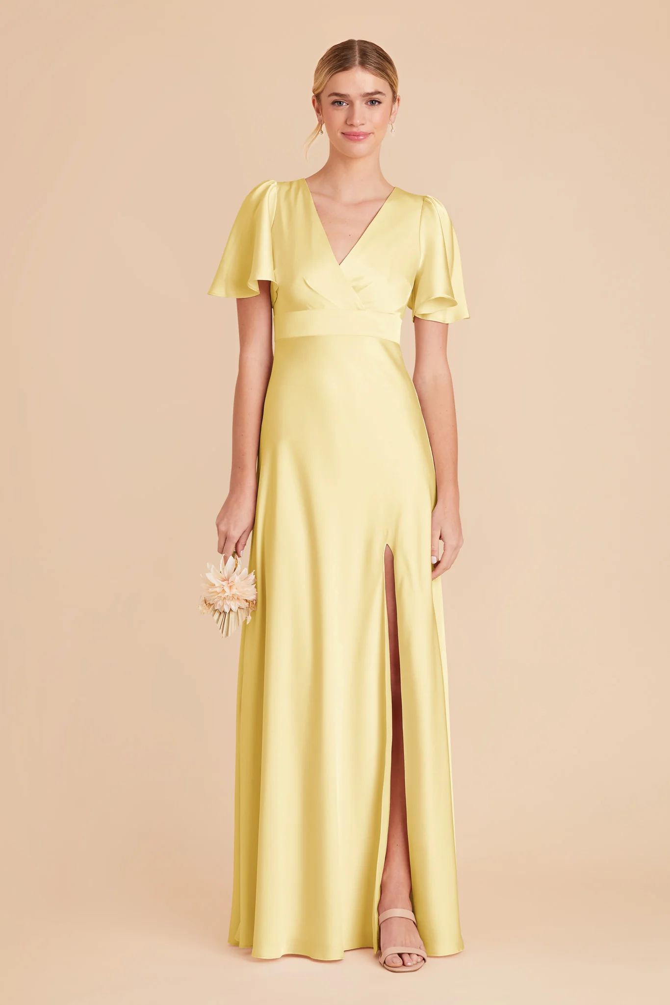 Marni Matte Satin Dress - Lemon Sorbet