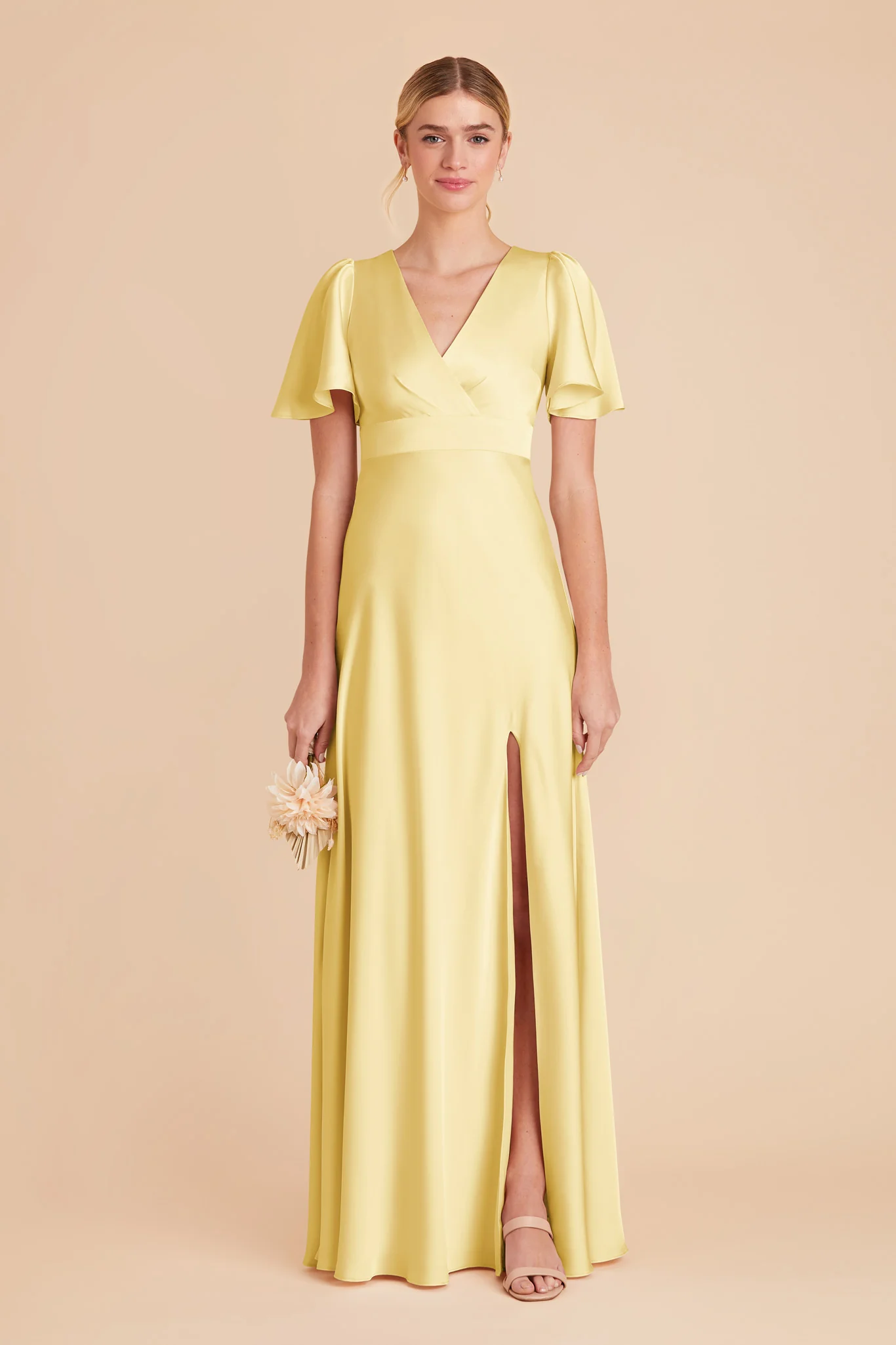 Marni Matte Satin Dress - Lemon Sorbet - Image 5