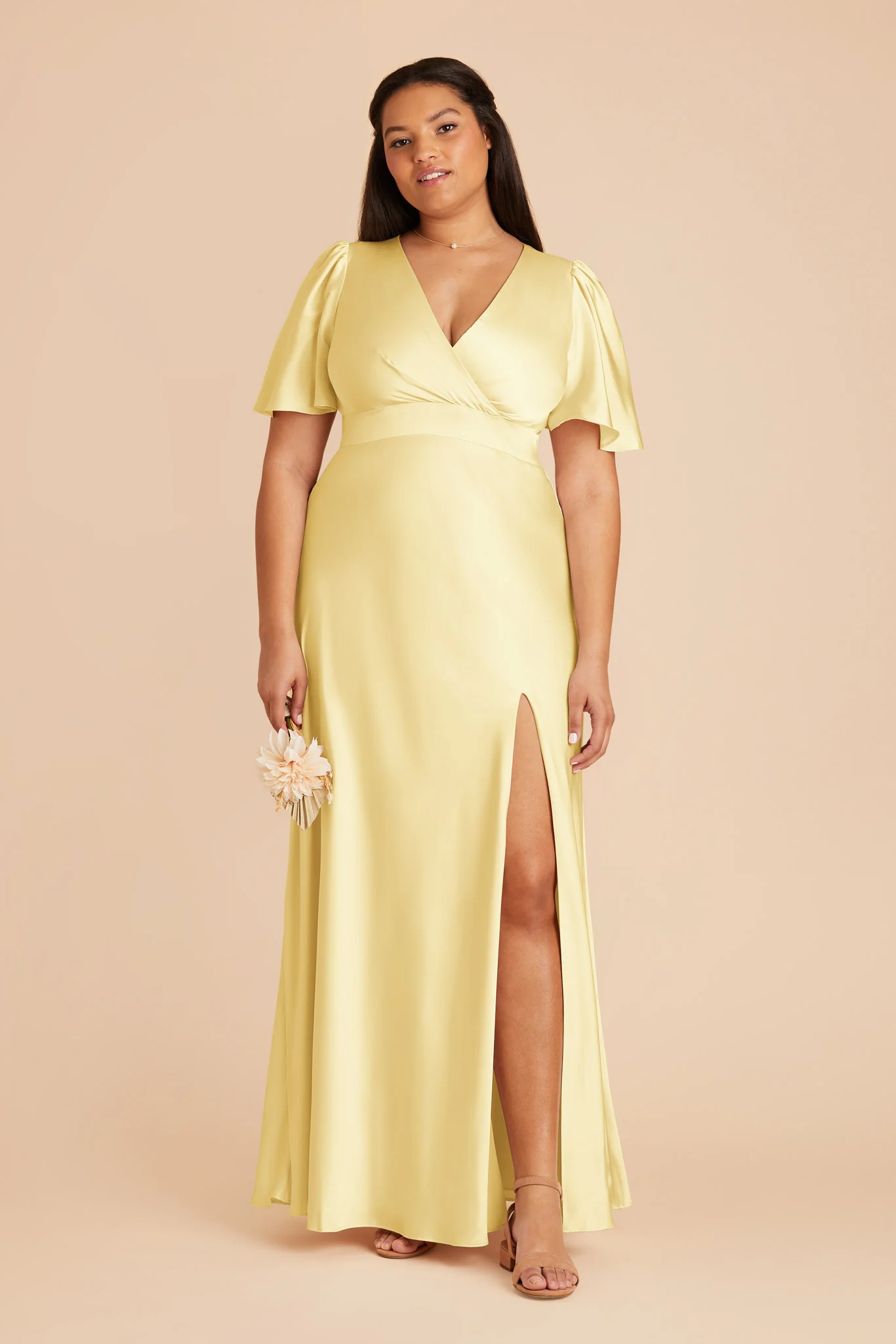 Marni Matte Satin Dress - Lemon Sorbet - Image 6
