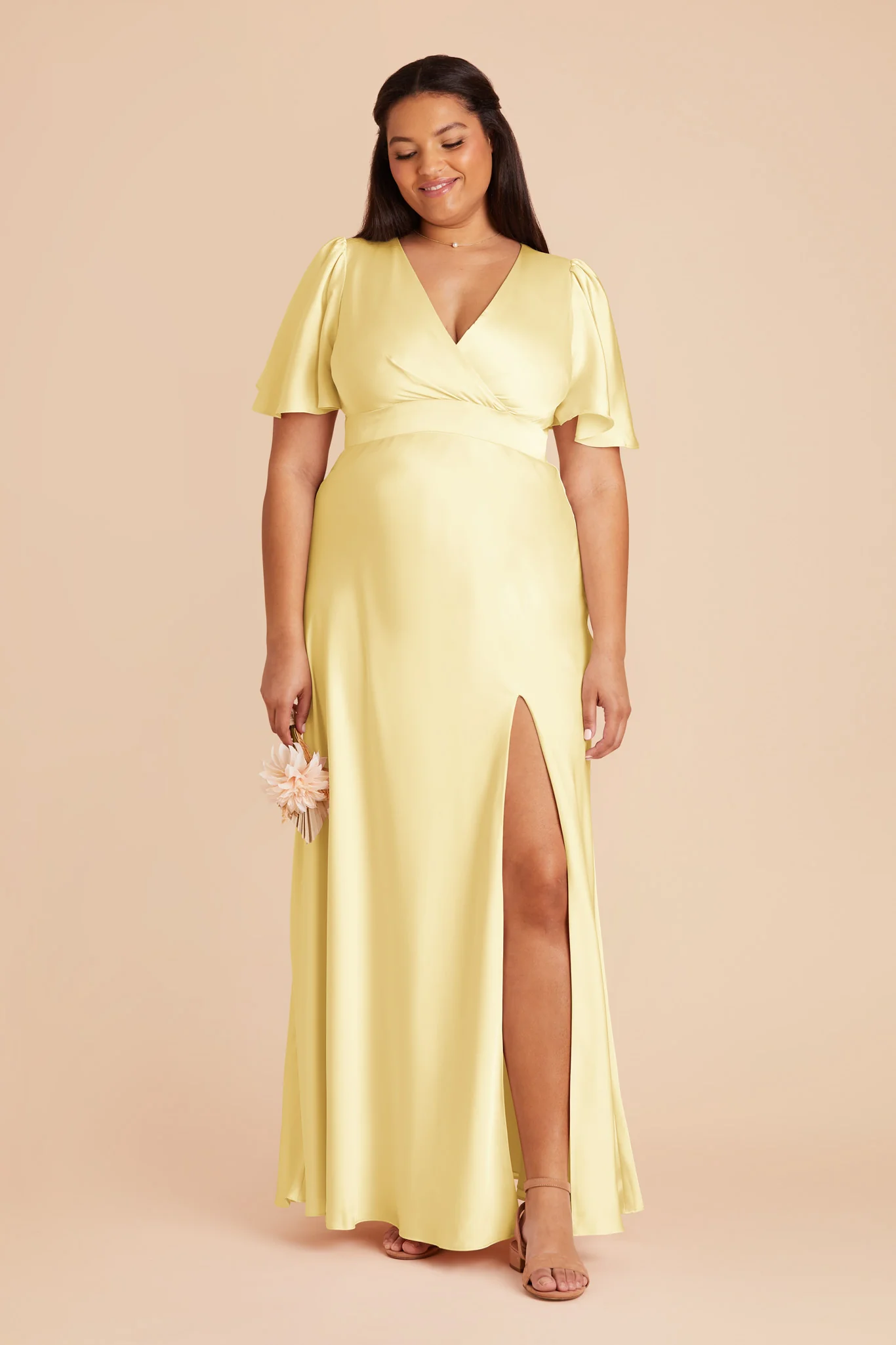 Marni Matte Satin Dress - Lemon Sorbet - Image 7