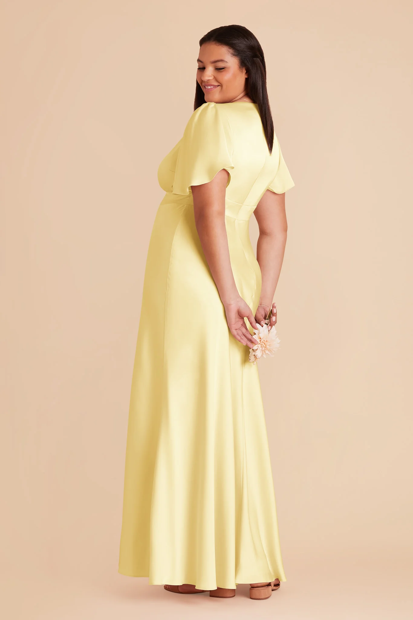 Marni Matte Satin Dress - Lemon Sorbet - Image 8