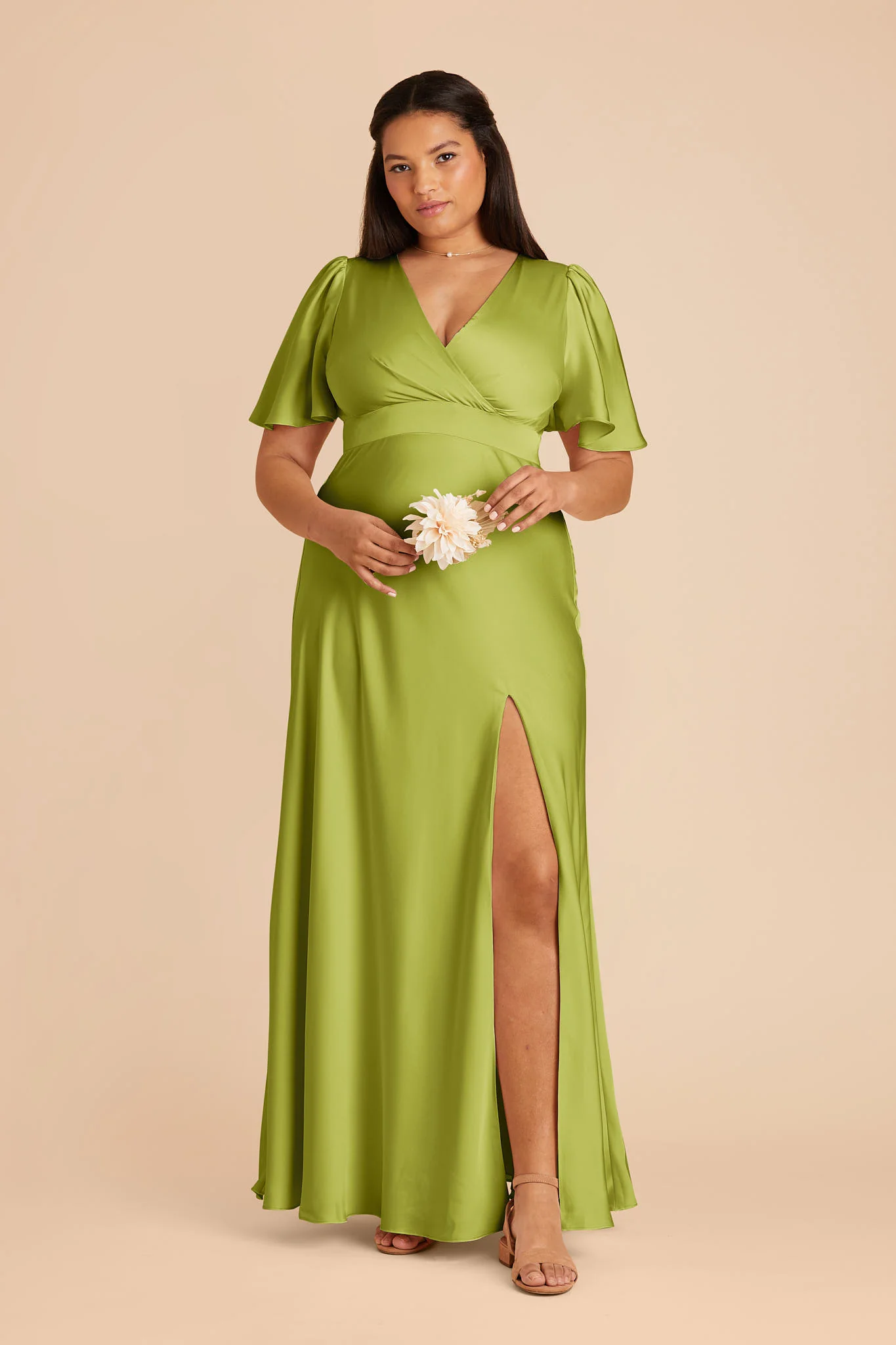 Marni Matte Satin Dress - Matcha - Image 5