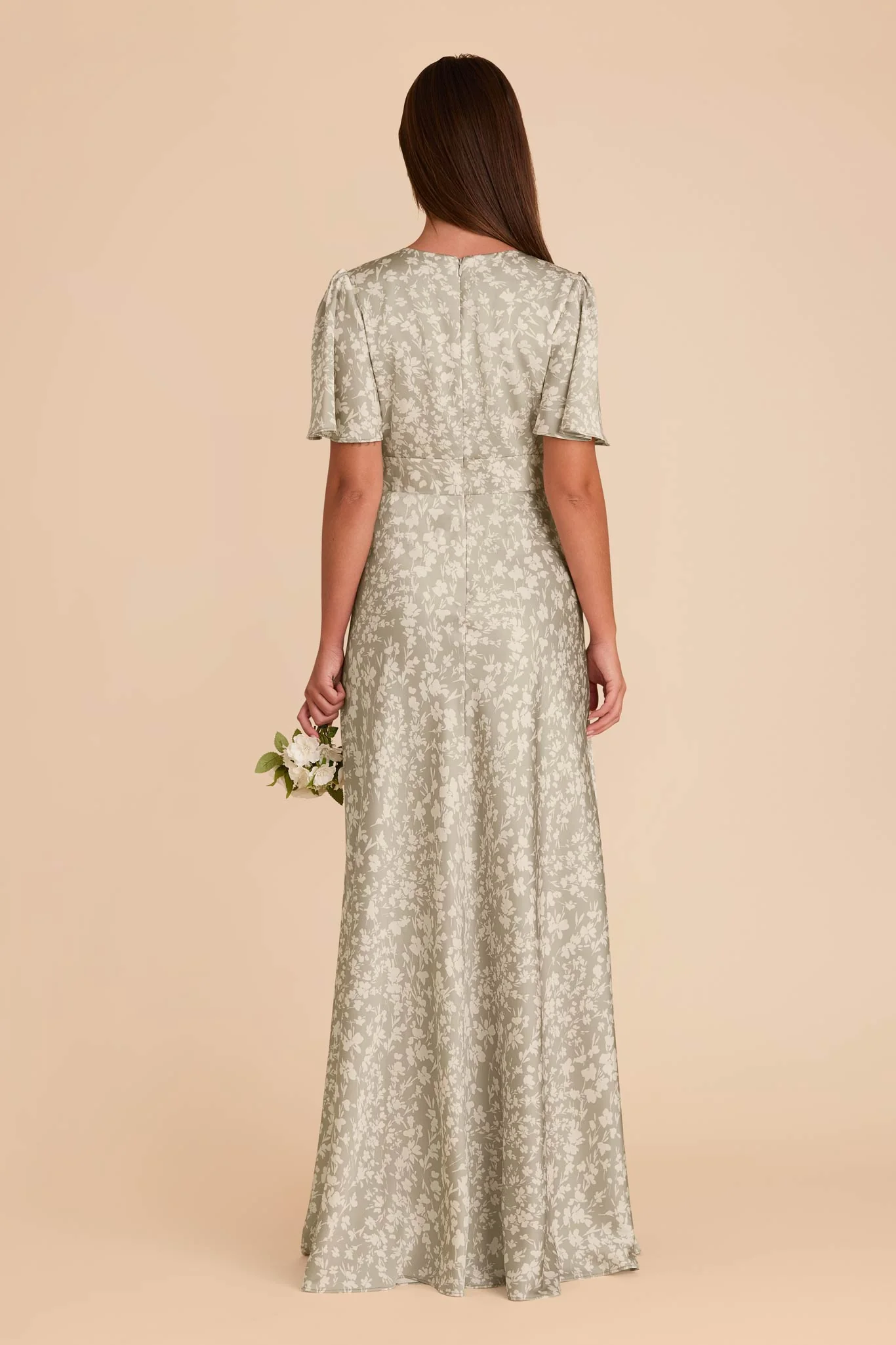 Marni Matte Satin Dress - Moss Green Dreamy Floral - Image 5