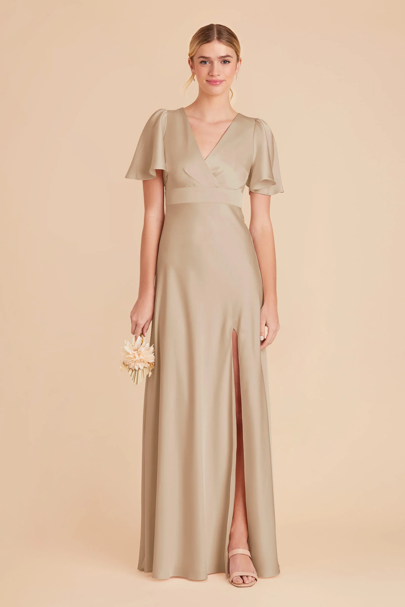 Marni Matte Satin Dress - Neutral Champagne