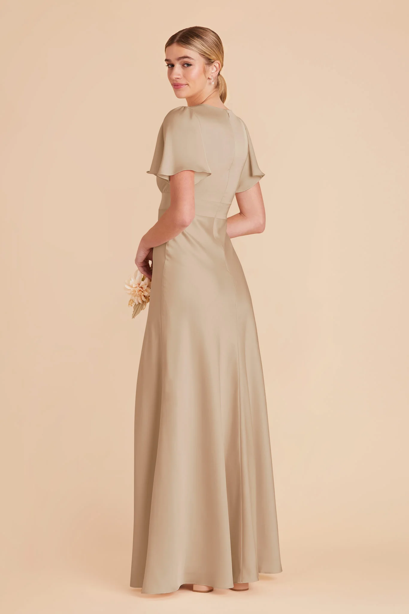 Marni Matte Satin Dress - Neutral Champagne - Image 3