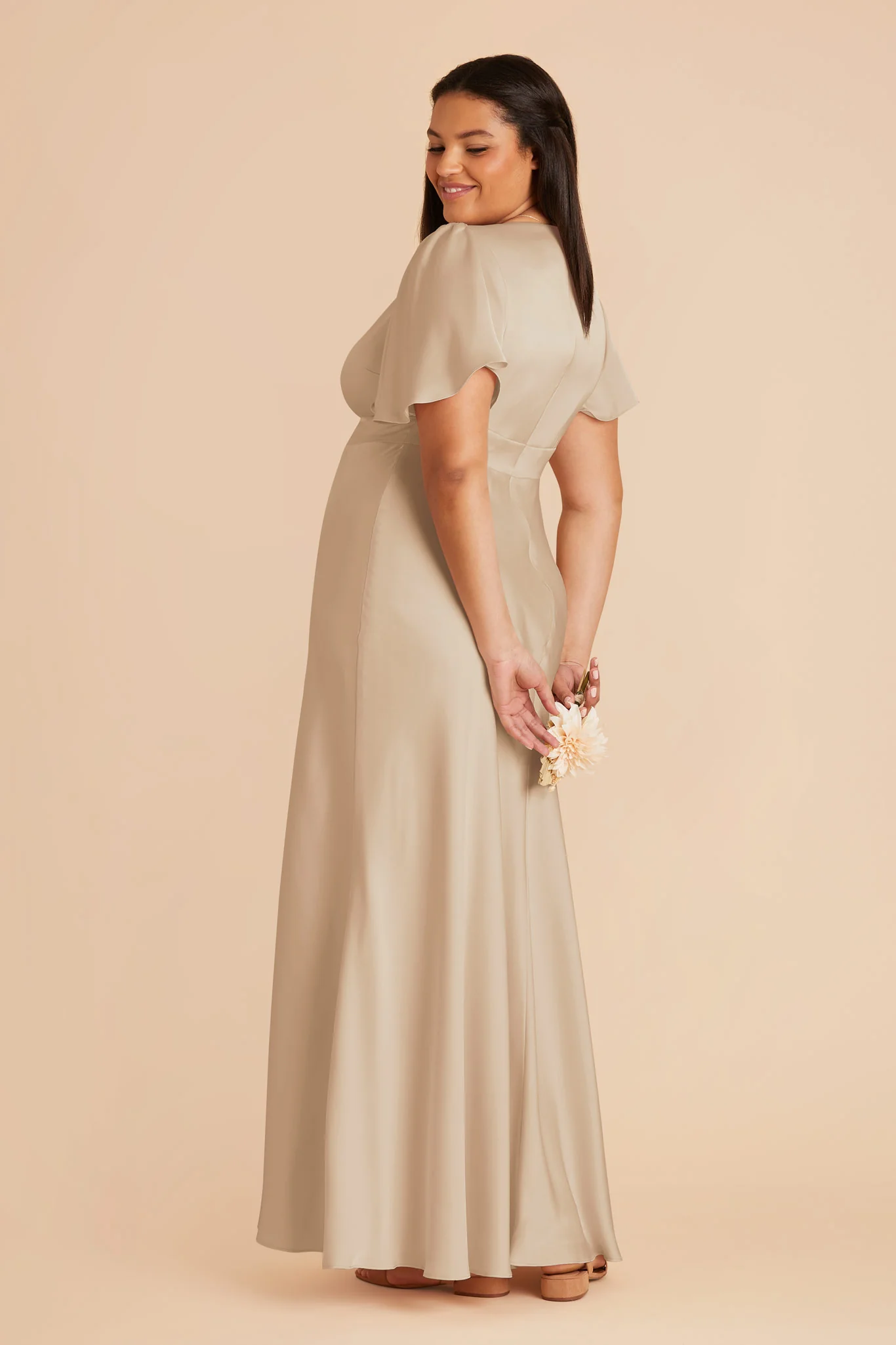 Marni Matte Satin Dress - Neutral Champagne - Image 6