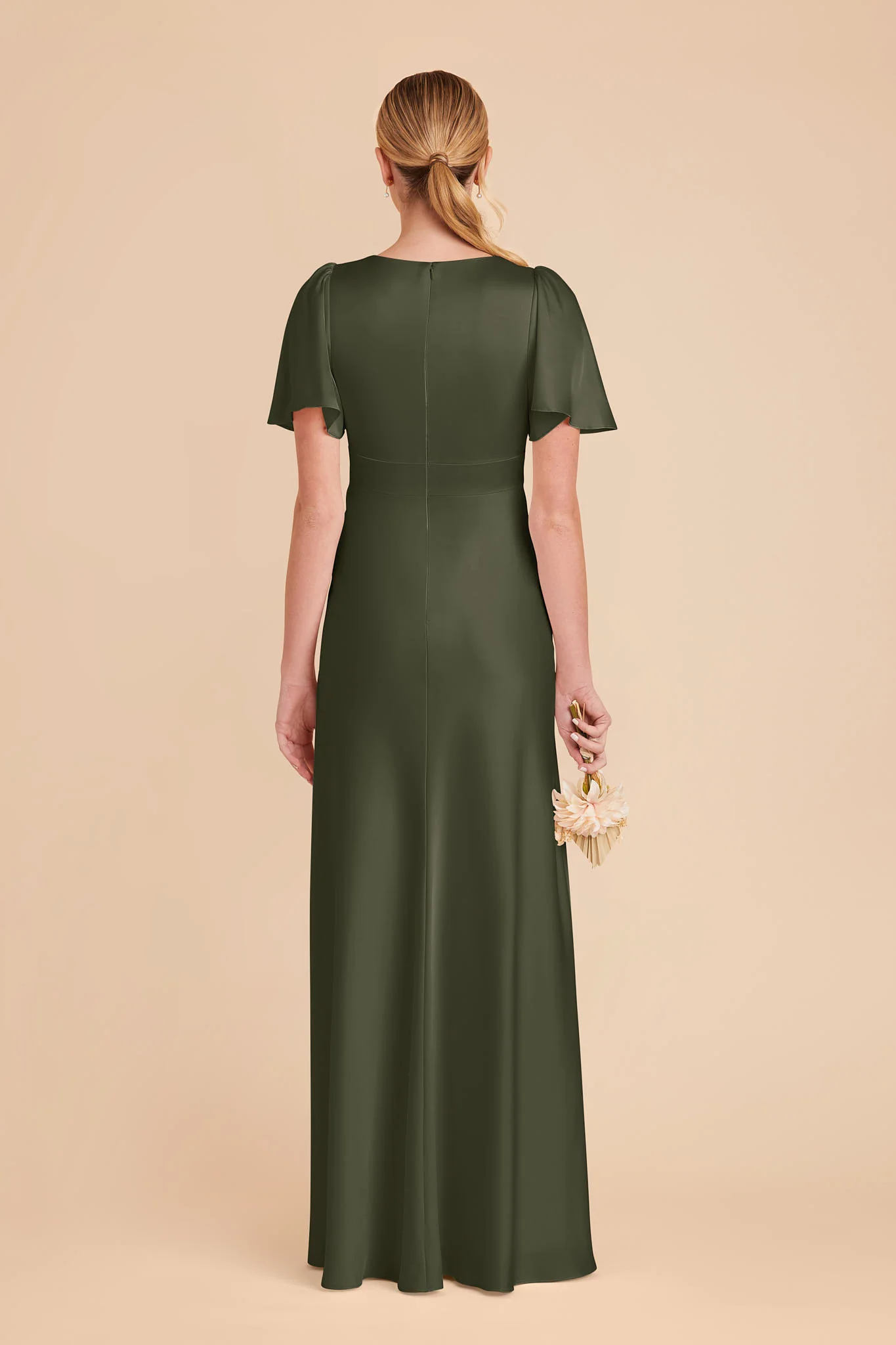 Marni Matte Satin Dress - Olive - Image 4