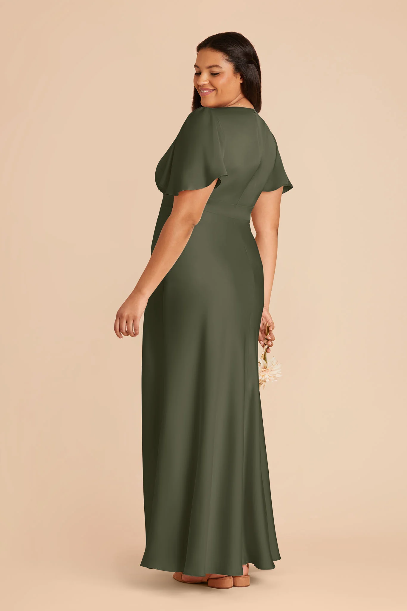 Marni Matte Satin Dress - Olive - Image 6