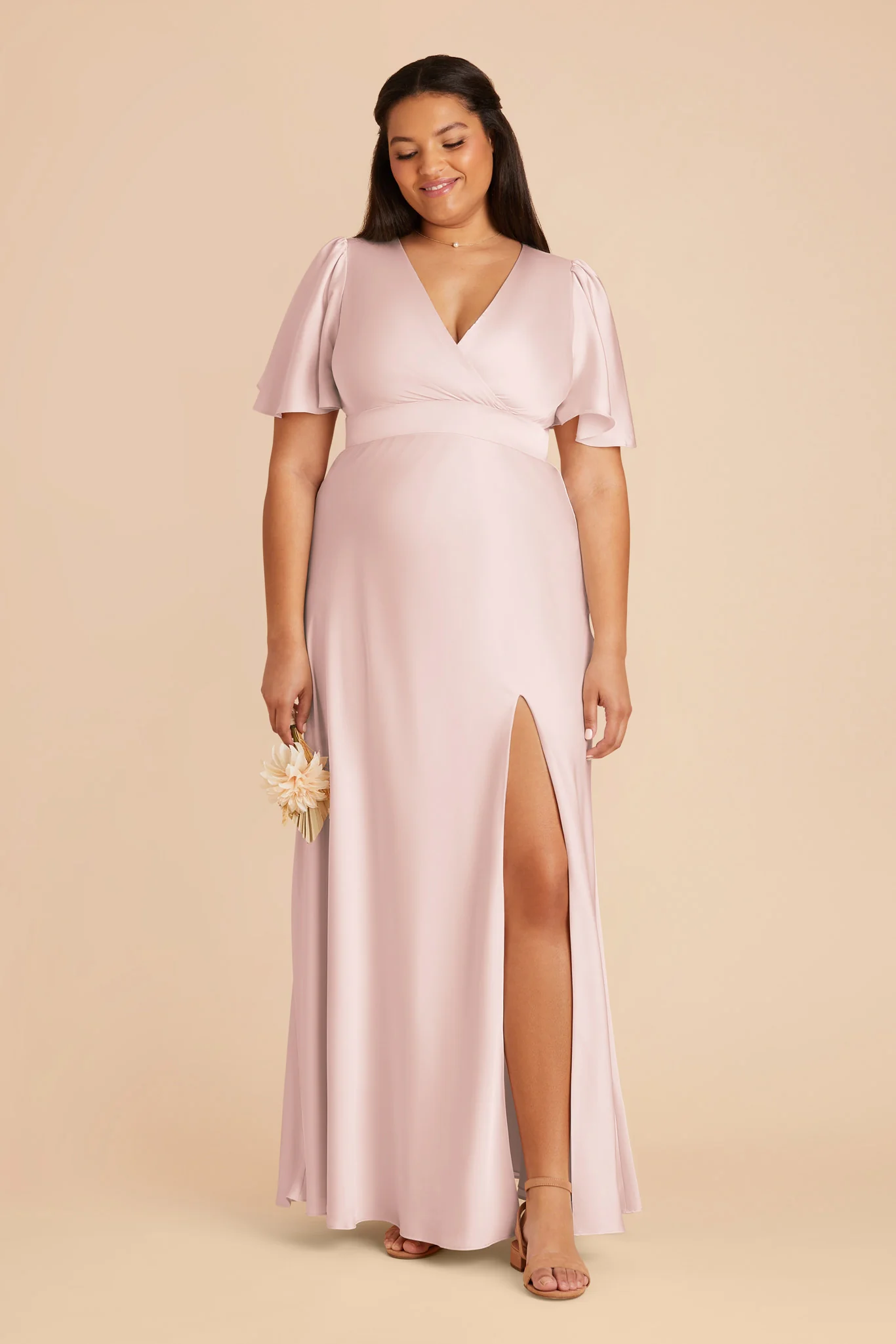 Marni Matte Satin Dress - Pale Blush - Image 6