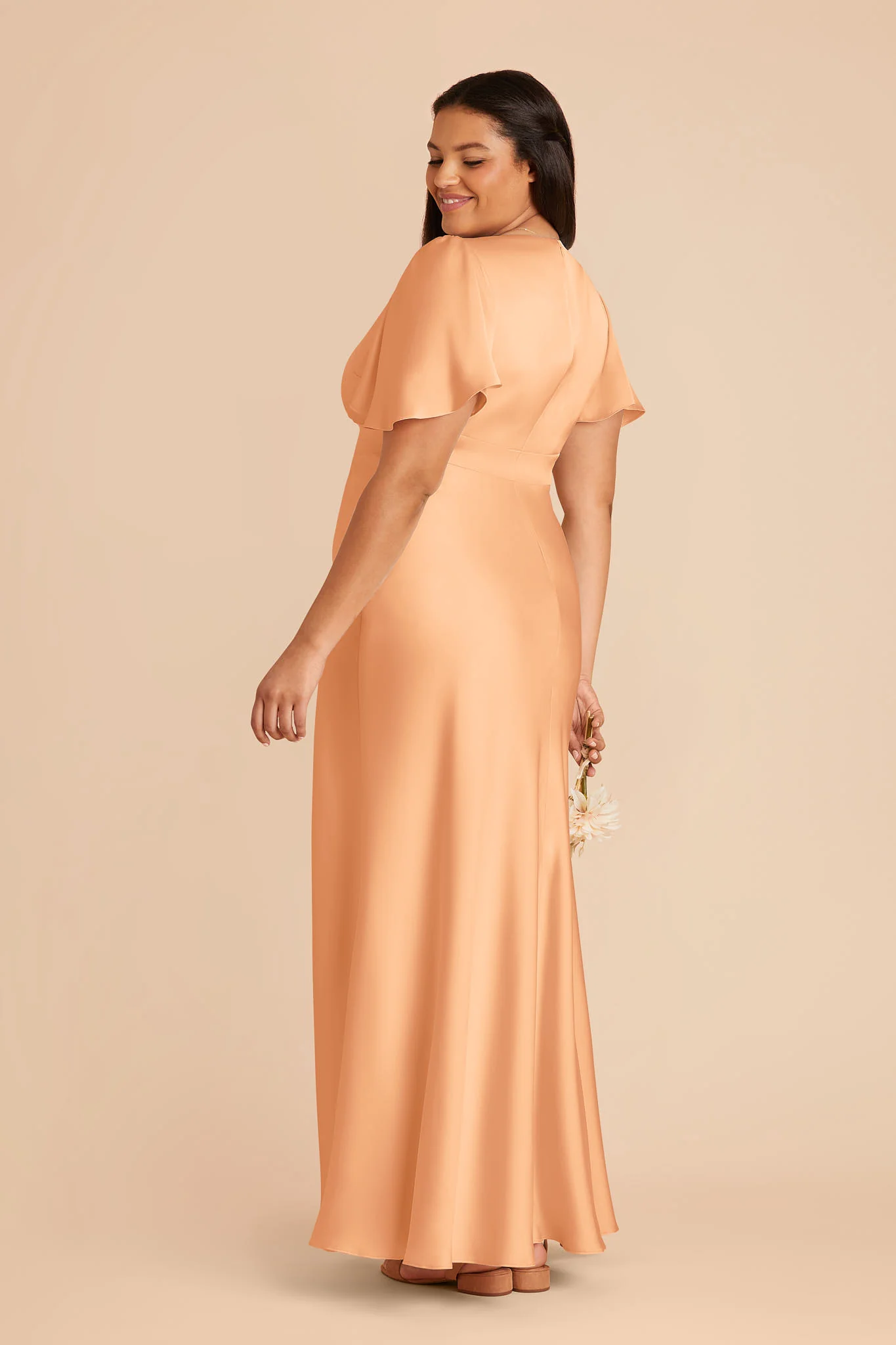 Marni Matte Satin Dress - Peach - Image 6