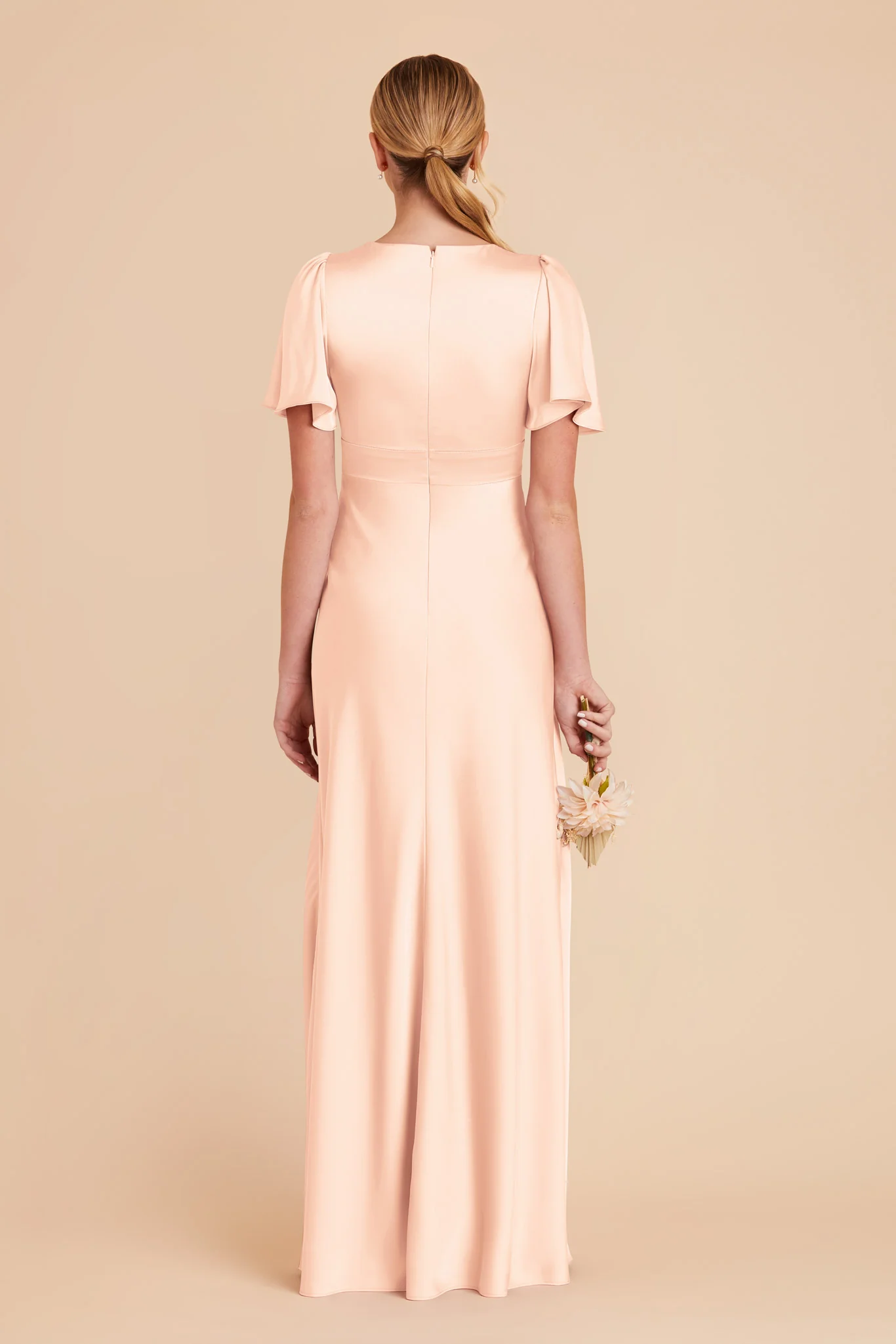 Marni Matte Satin Dress - Peach Cream - Image 5