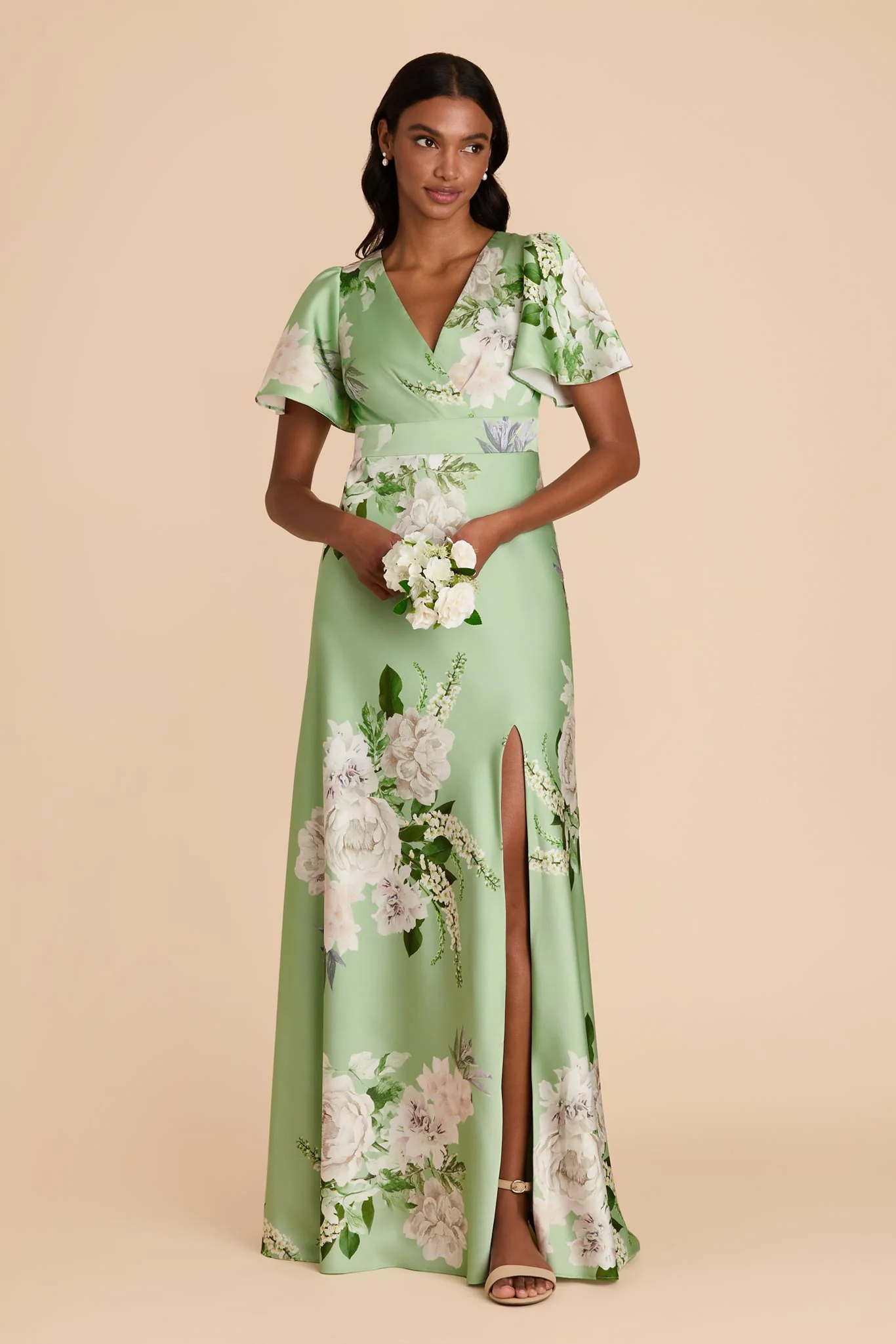 Marni Matte Satin Dress - Pistachio Garden Bloom - Image 3