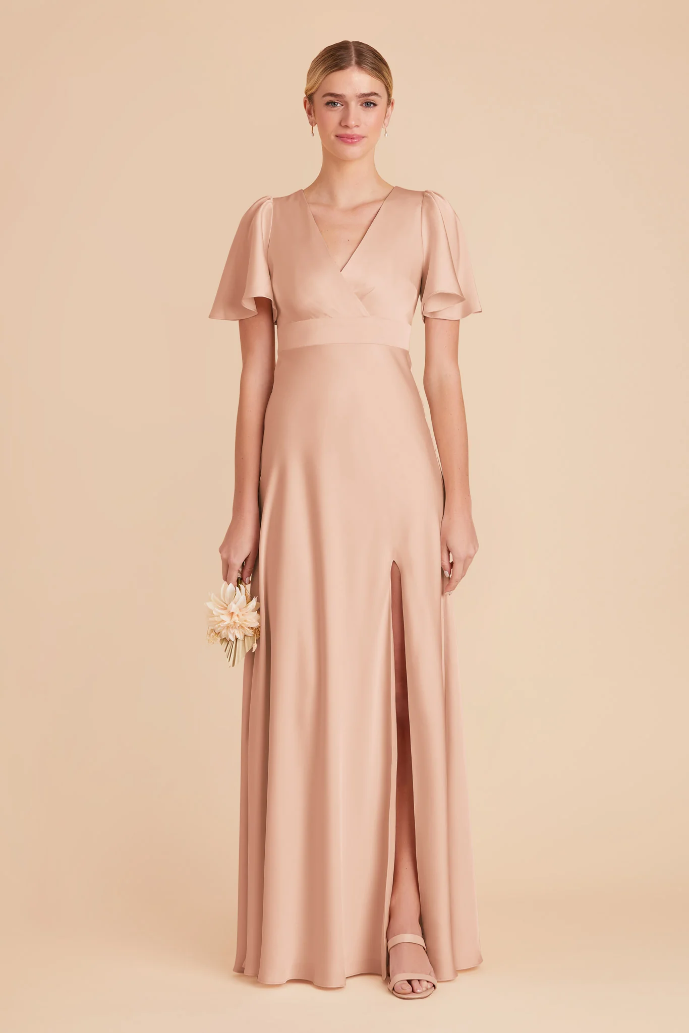 Marni Matte Satin Dress - Rose Gold - Image 3