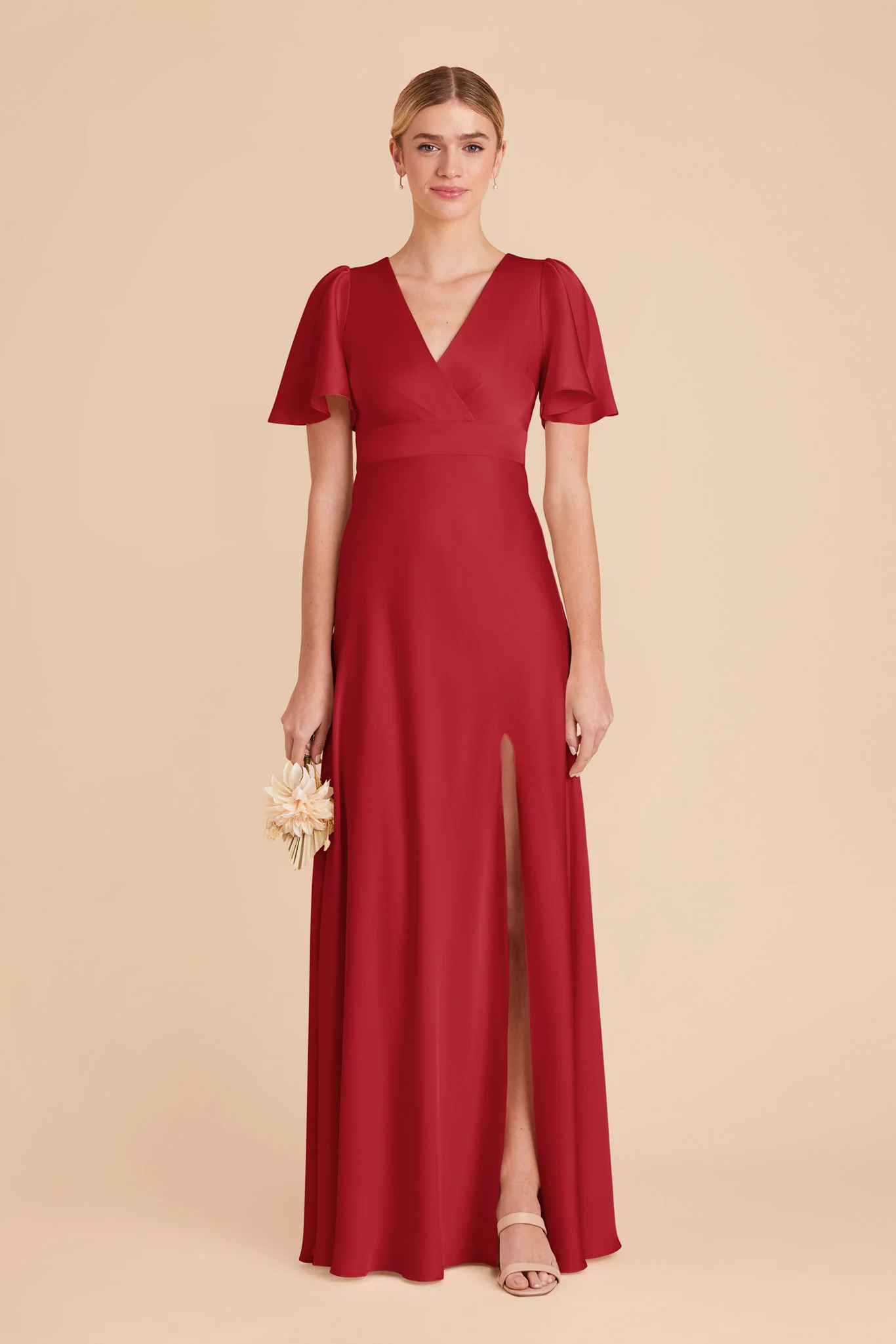 Marni Matte Satin Dress - Ruby Red - Image 3