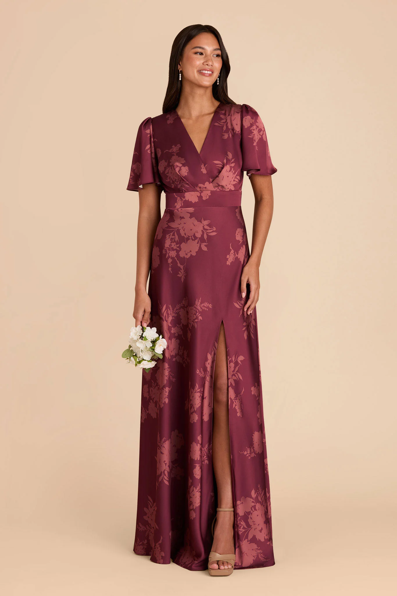 Marni Matte Satin Dress - Sangria Whimsical Blooms - Image 2