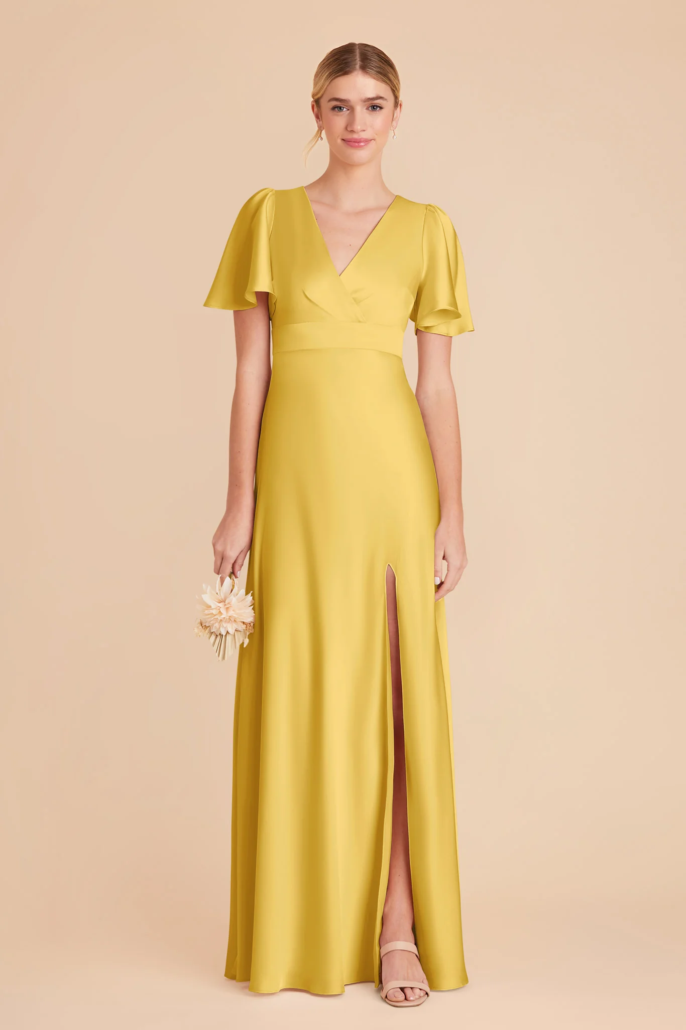 Marni Matte Satin Dress - Sunflower Yellow