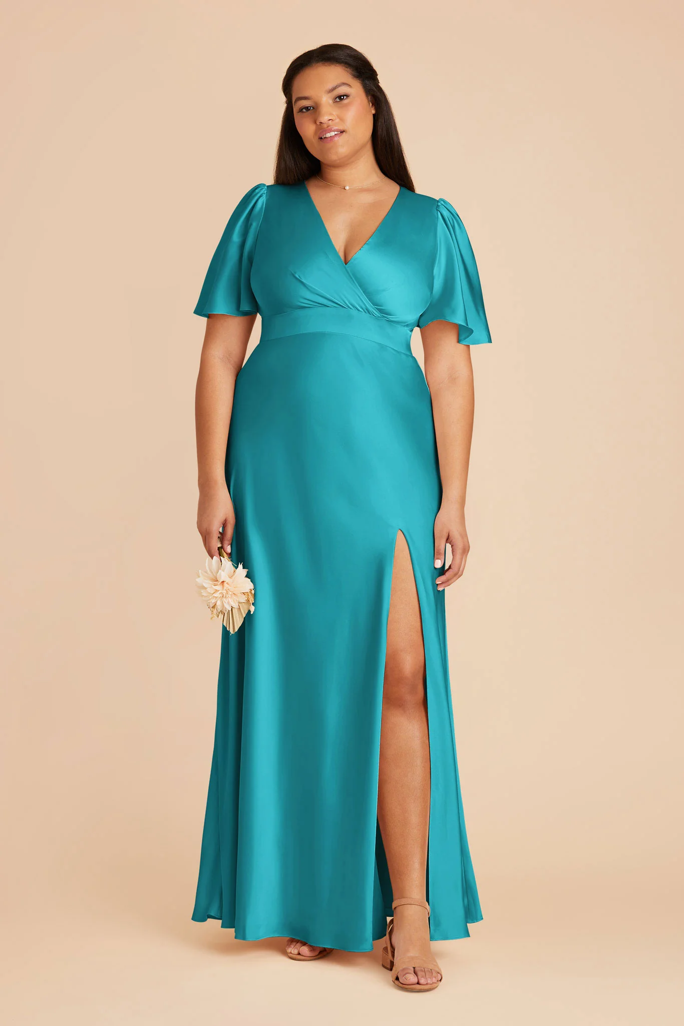 Marni Matte Satin Dress - Teal - Image 2