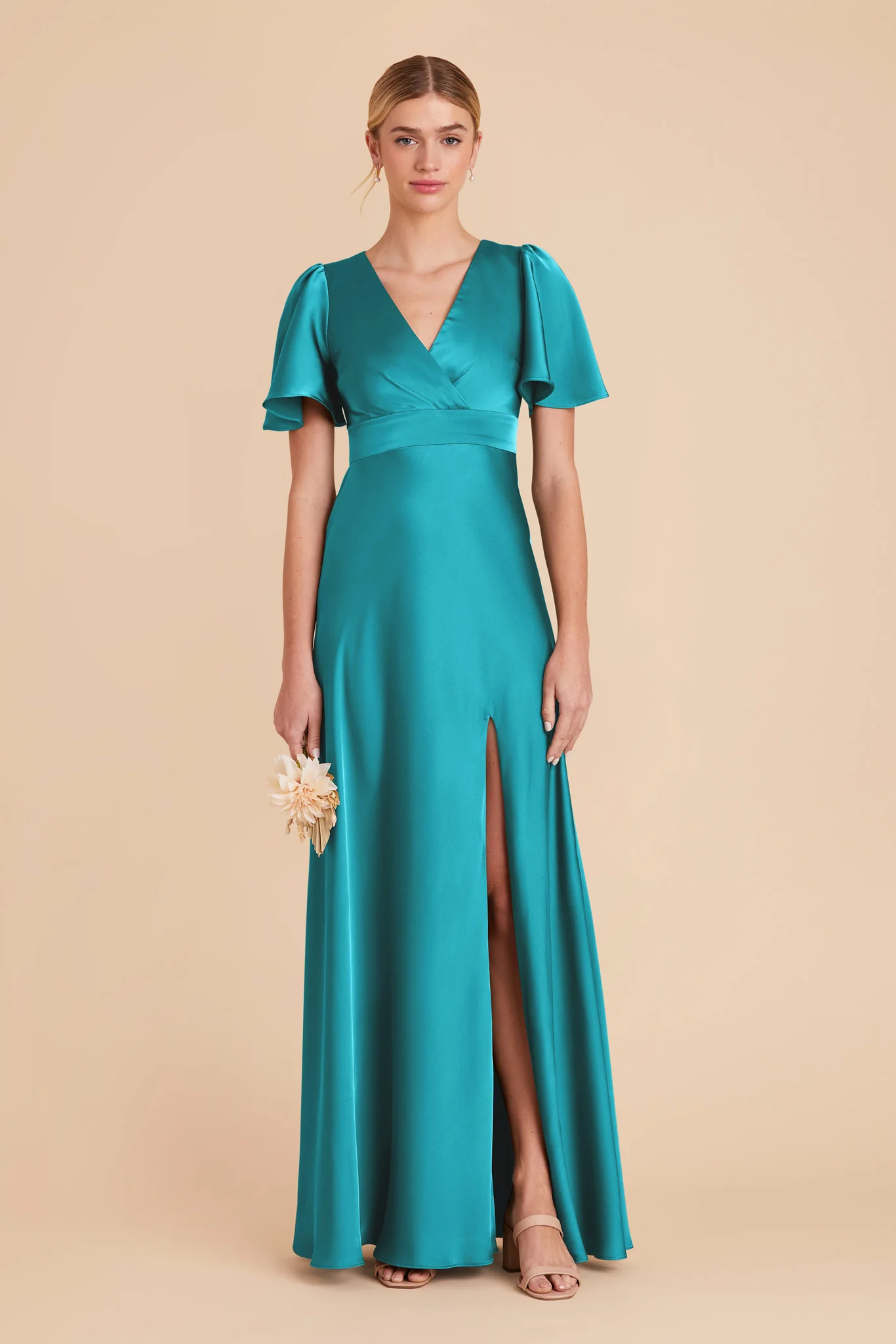 Marni Matte Satin Dress - Teal - Image 4