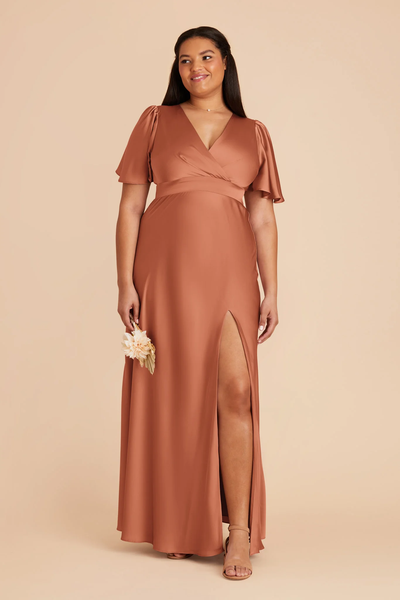 Marni Matte Satin Dress - Terracotta - Image 7
