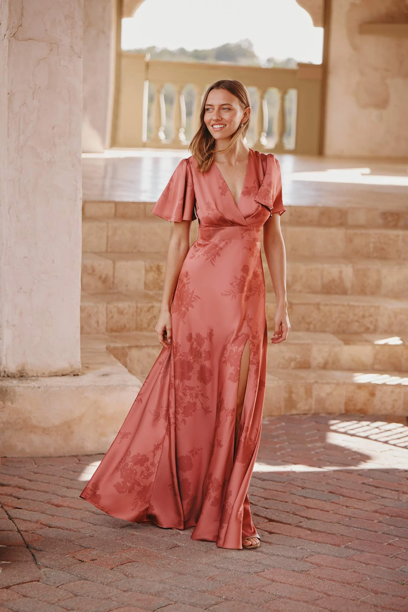 Marni Matte Satin Dress - Wild Rose Whimsical Blooms - Image 2